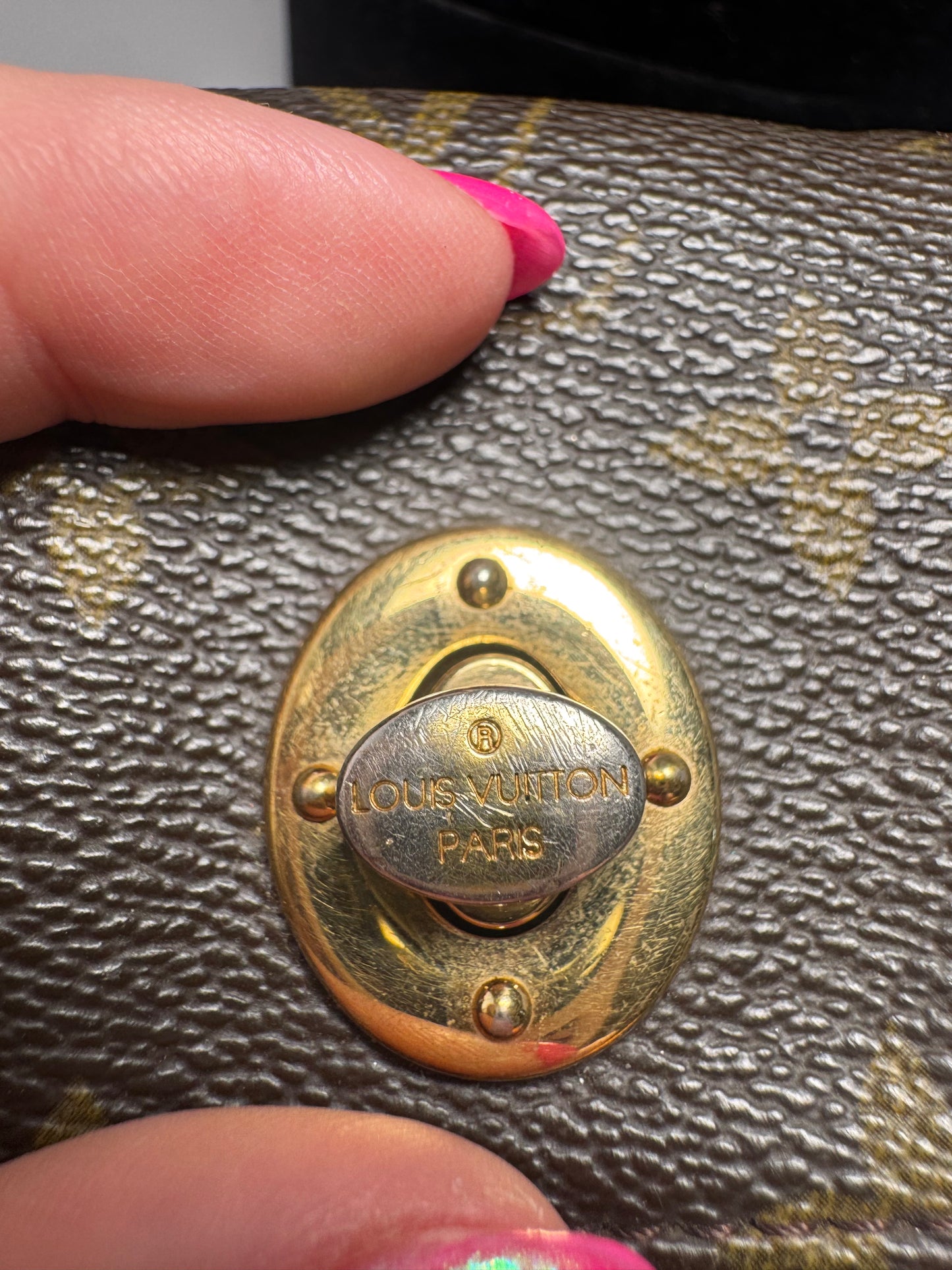 Louis Vuitton Tikal Pouch w/Key Cles Turn Lock Monogram Pouch