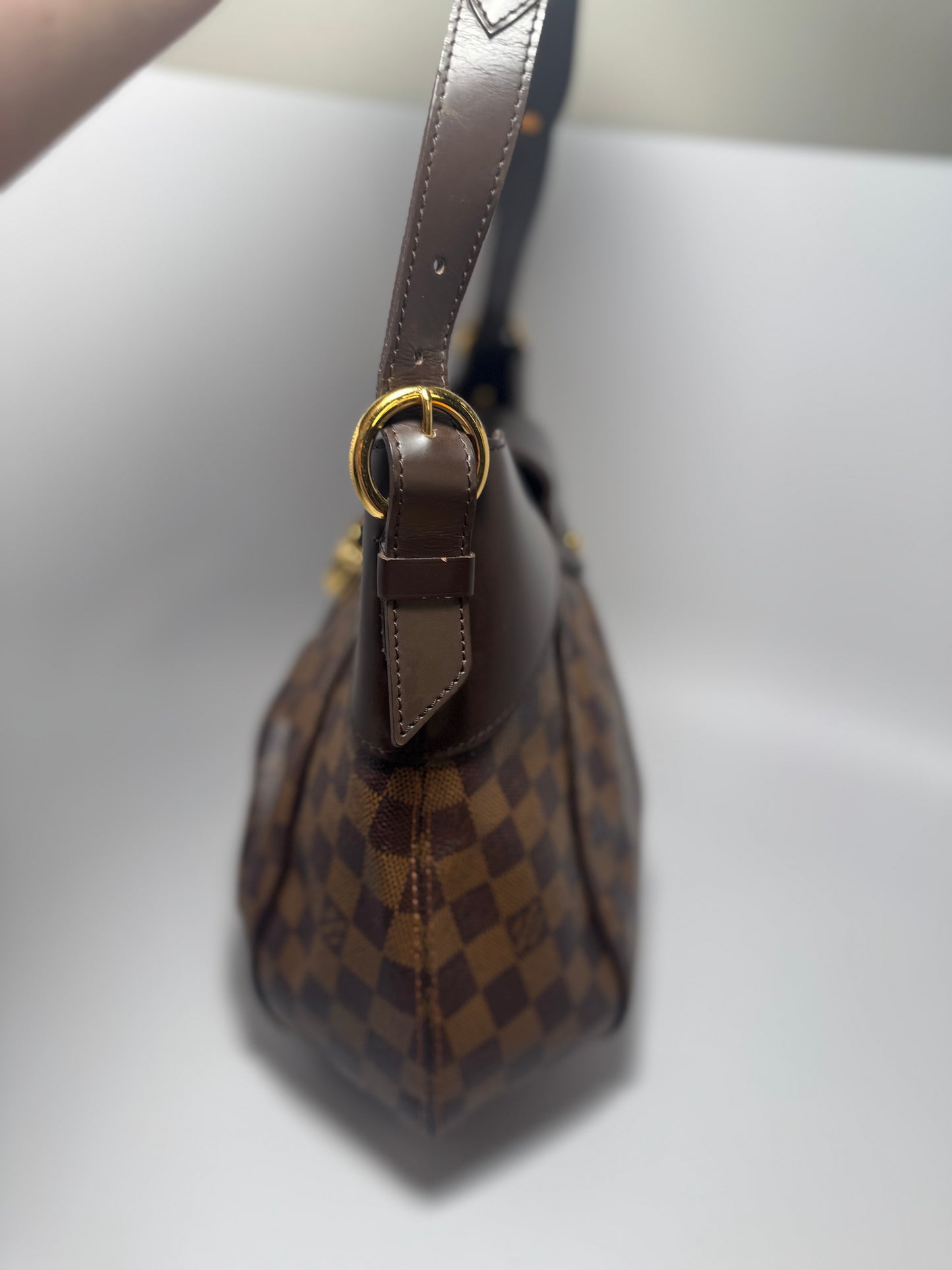 Louis Vuitton Sistina MM Damier Ebene Pleated Shoulder Bag