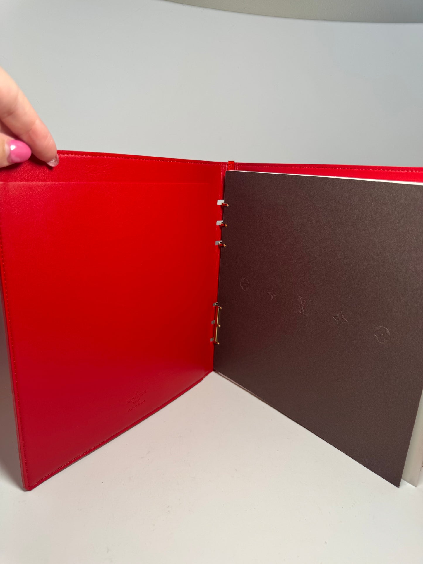 Louis Vuitton Red Monogram Patent Leather Vernis Sketchbook/Notebook with monogram pages