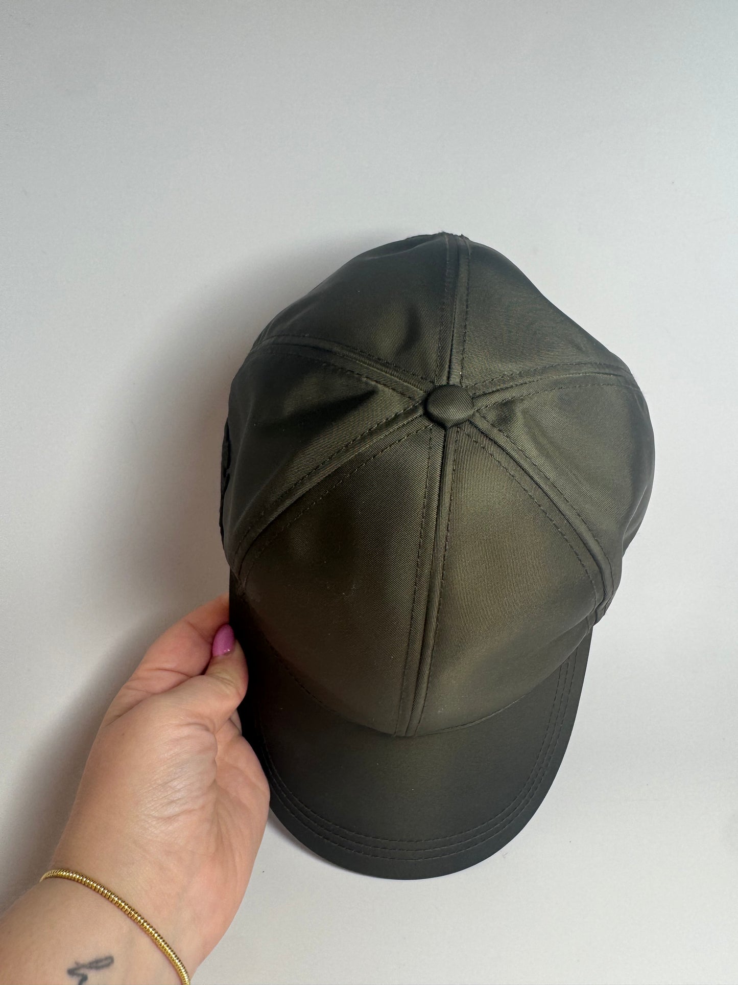 Prada Re-Nylon Baseball Cap - Military Green (Size M)