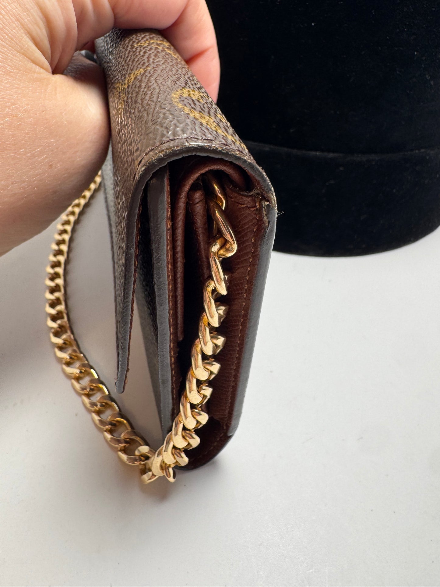 Louis Vuitton Sarah Monogram Wallet on Chain Made in France