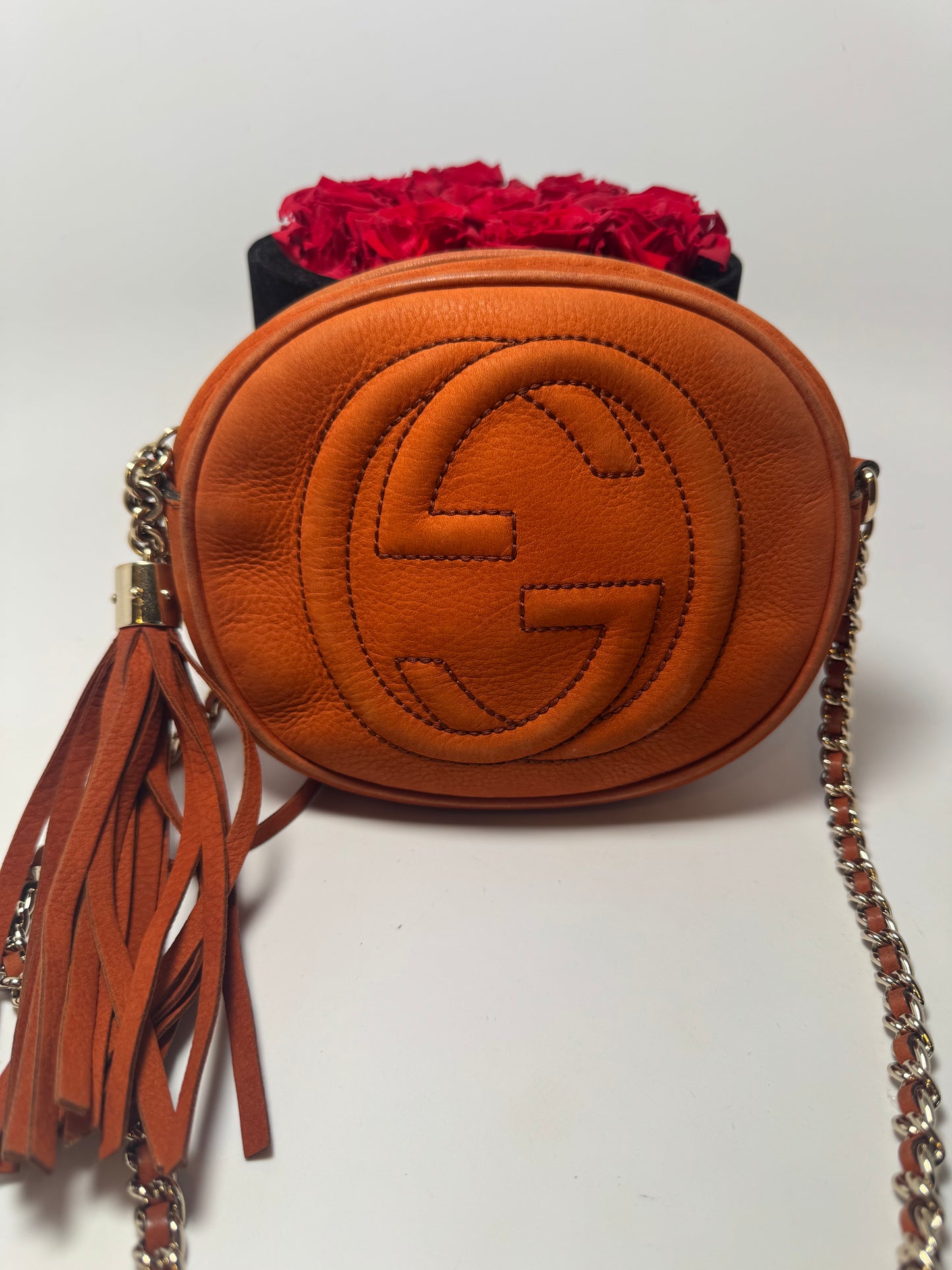 Gucci Vitello Mini Nubuck SoHo Burnt Orange Crossbody/Shoulder Bag