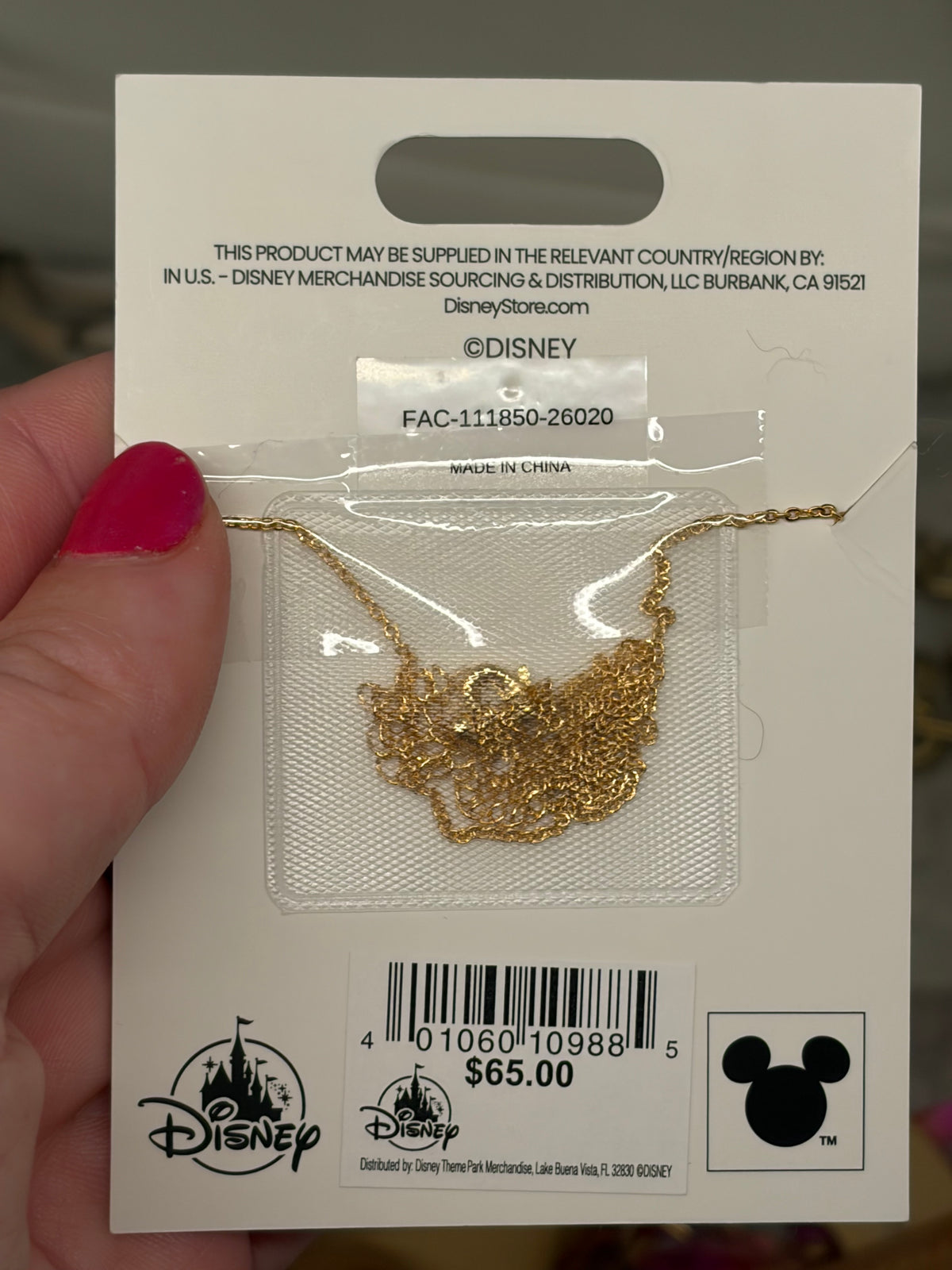 Girls Crew Disney Parks Necklace NWT in packaging