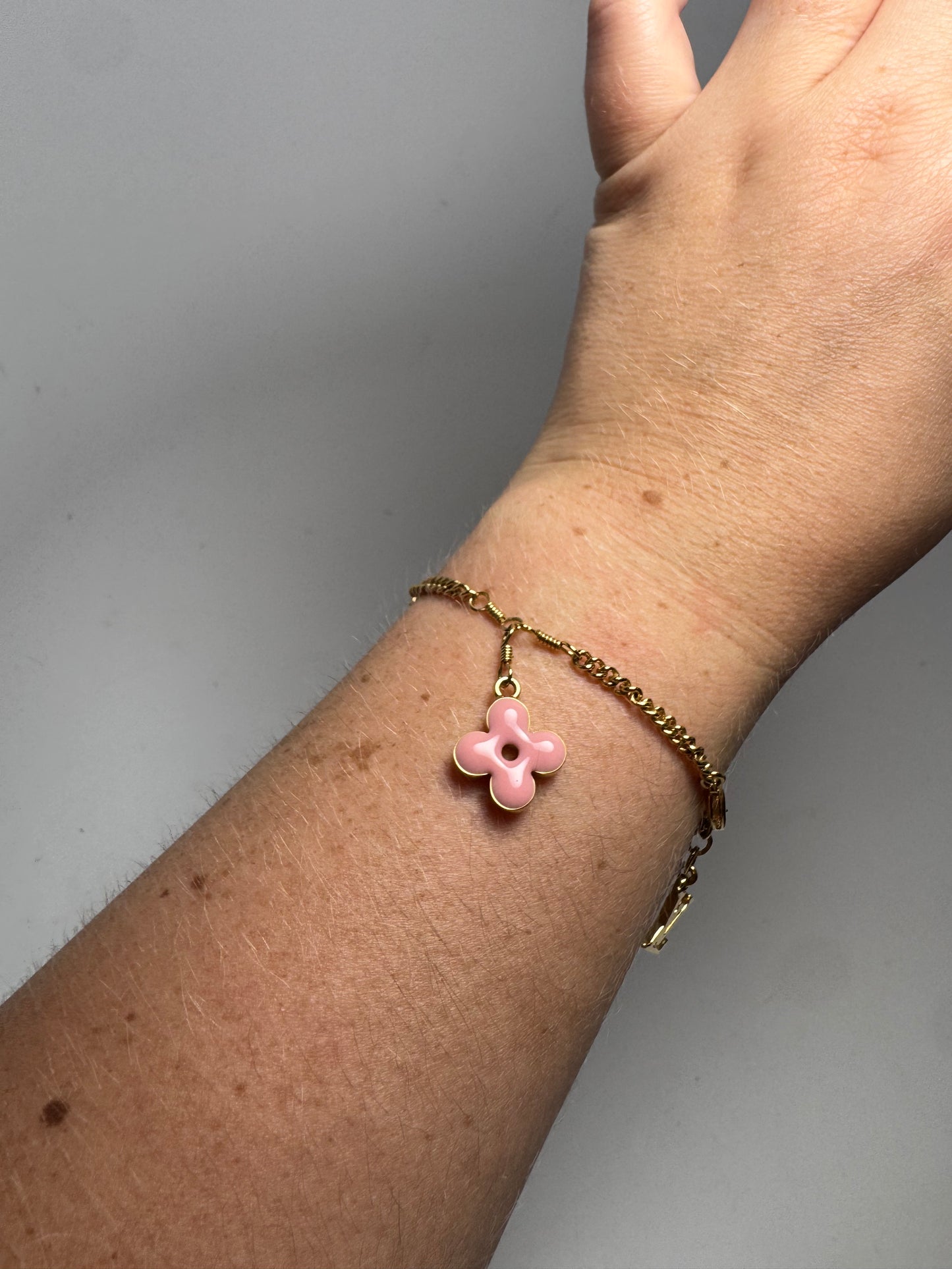 Louis Vuitton Sweet Monogram Charm Bracelet Gold Tone