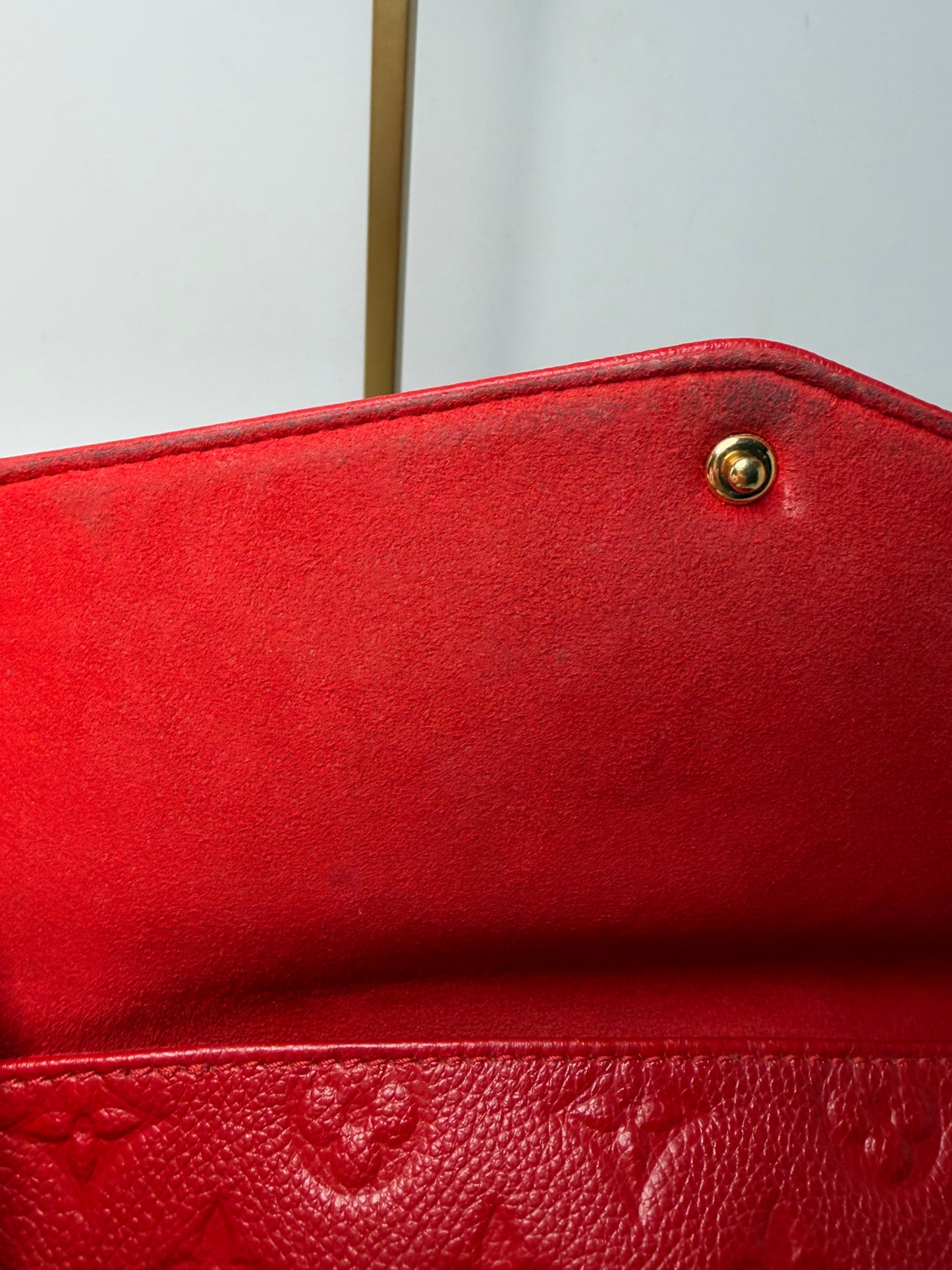 Louis Vuitton Empriente Leather Twice Crossbody in Cherry Red
