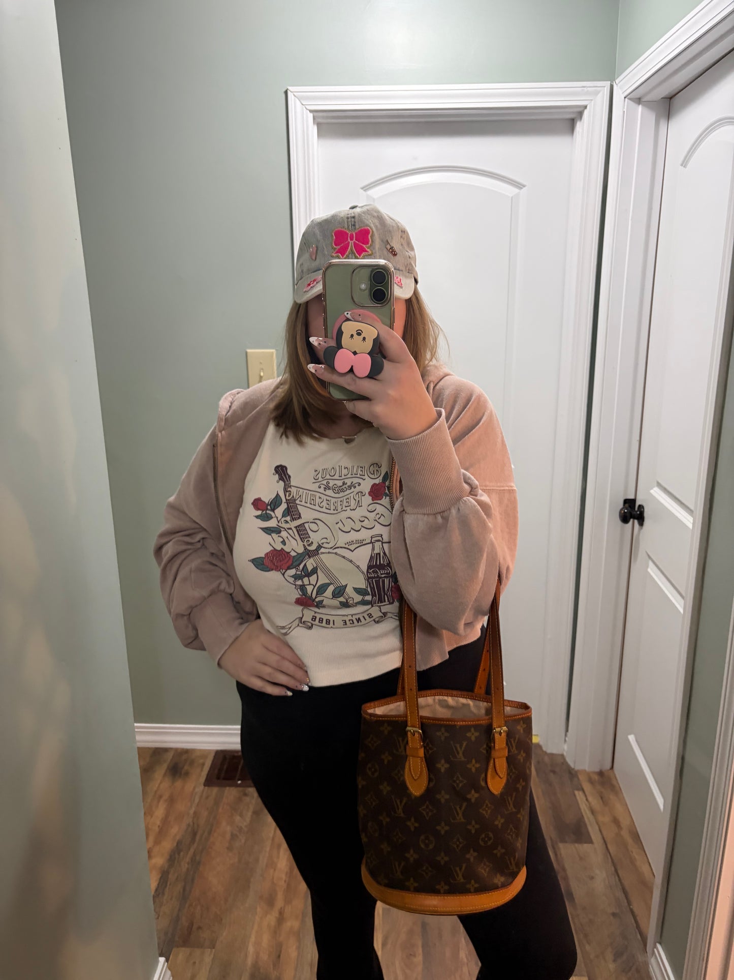 Louis Vuitton Monogram Petit Bucket Bag Tote