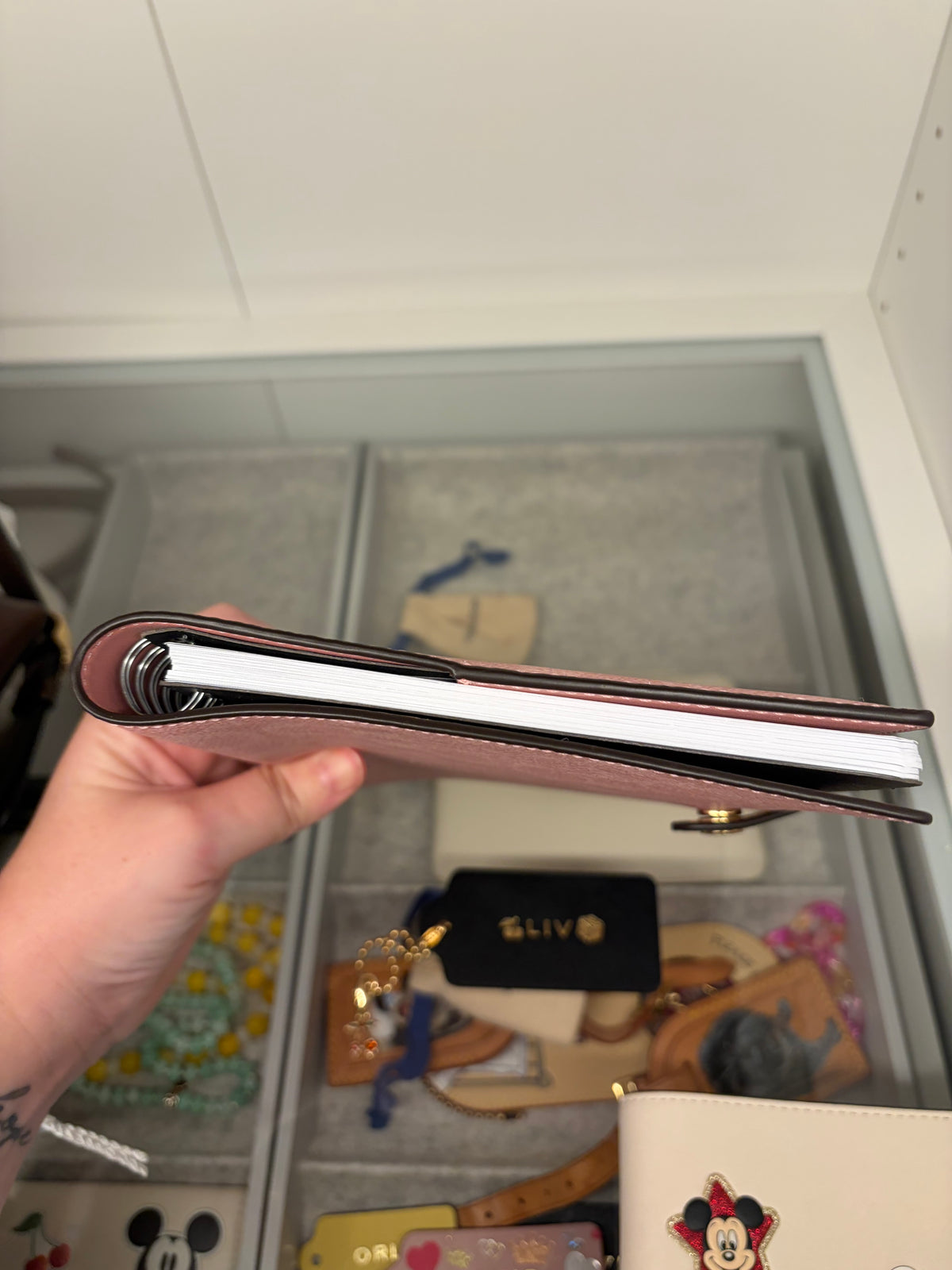 Coach Powder Pink Notebook Signature Print