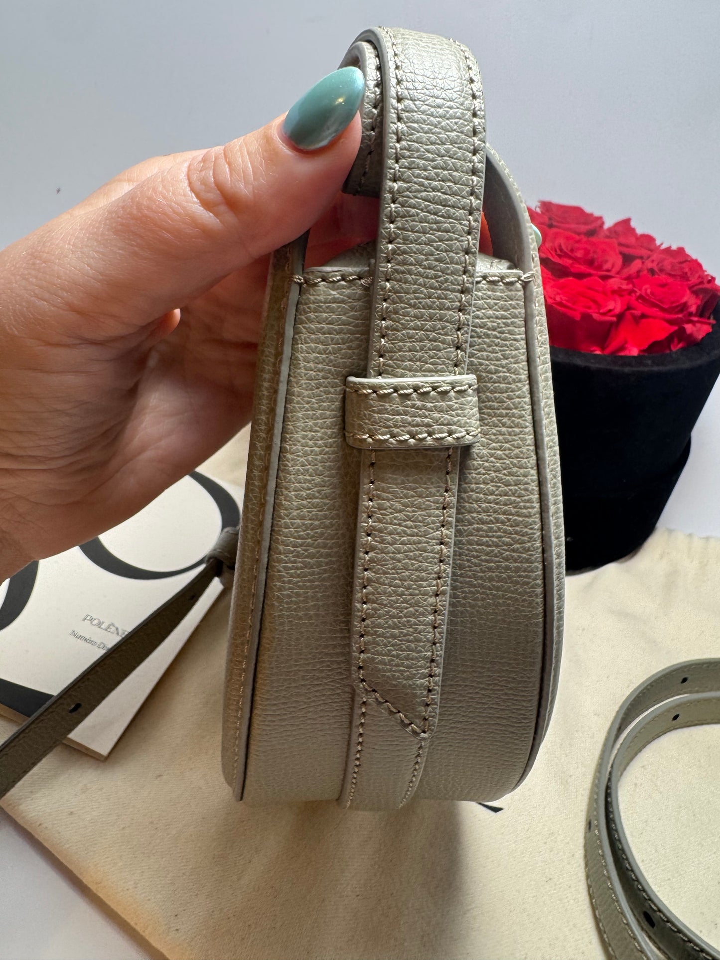 Polène Numero Dix Textured Taupe Crossbody/Shoulder Bag