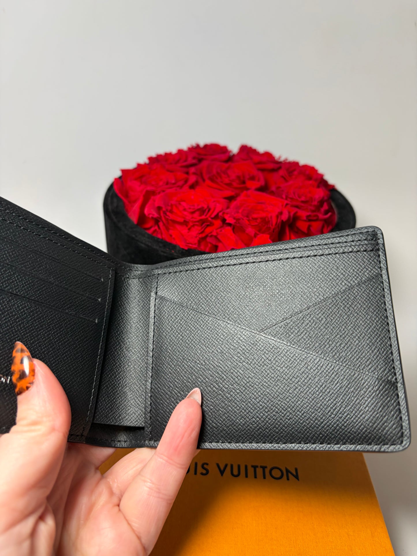 Louis Vuitton Sunrise Monogram Eclipse Bifold Wallet Full Set with Box, Dust Bag & COA- Like New