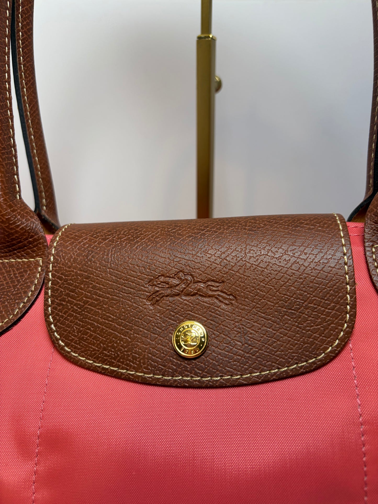 Longchamp Le Pliage Strawberry Pink Tote Medium