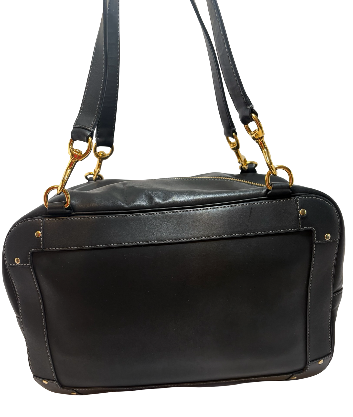 Chloé Eden Black Leather Shoulder Bag w/Large Brown Tag