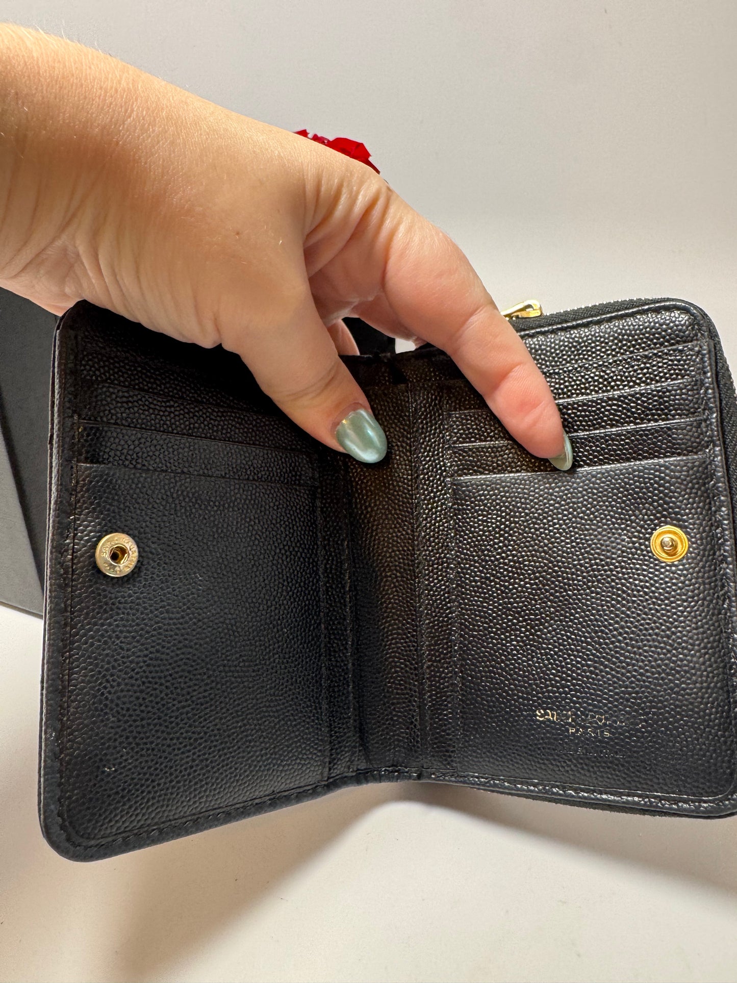 Saint Laurent Bifold Cassandra Wallet Caviar Leather