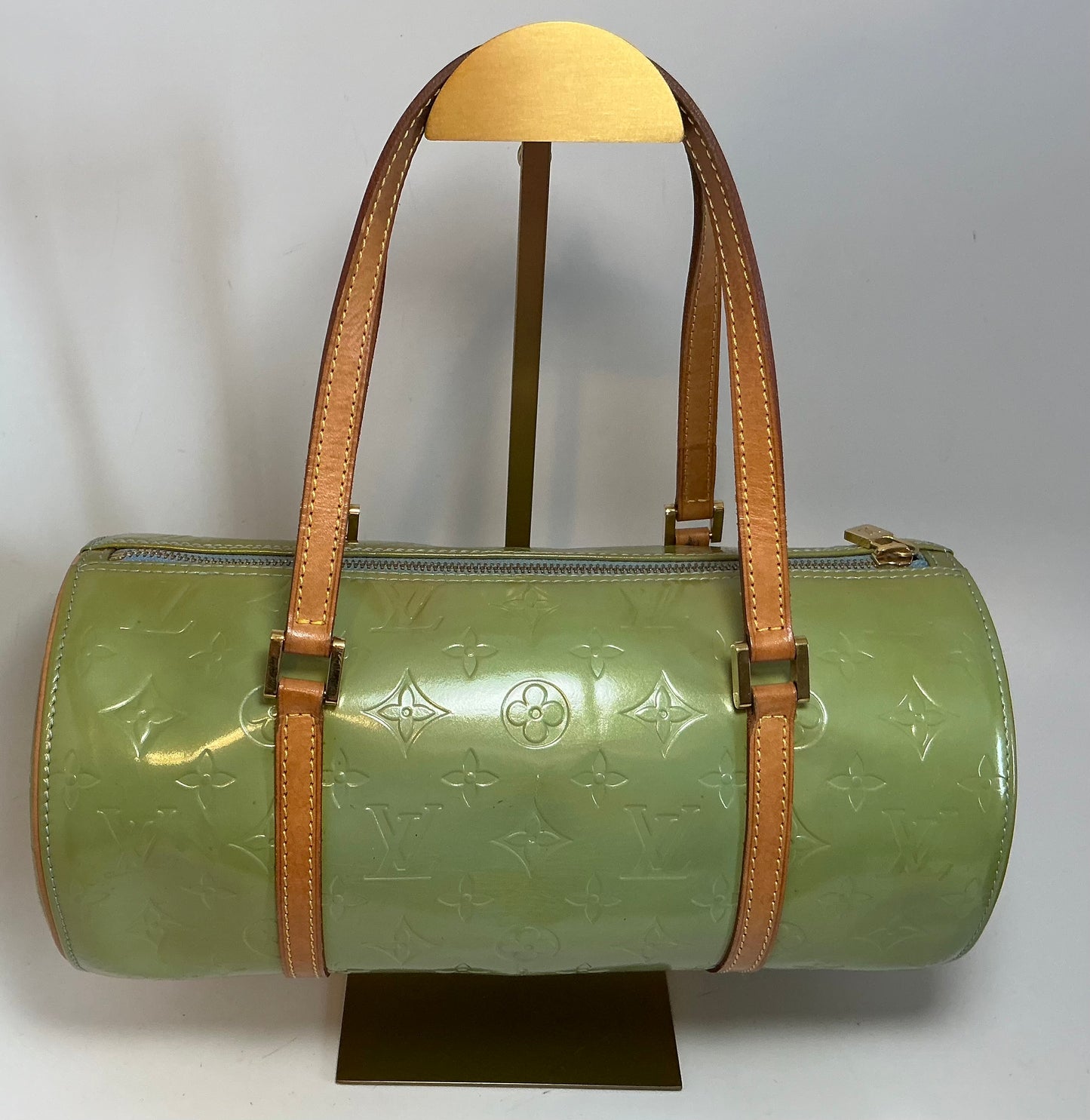 Louis Vuitton Vernis Green Monogram Papillon Bedford Bag w/Vachetta Leather