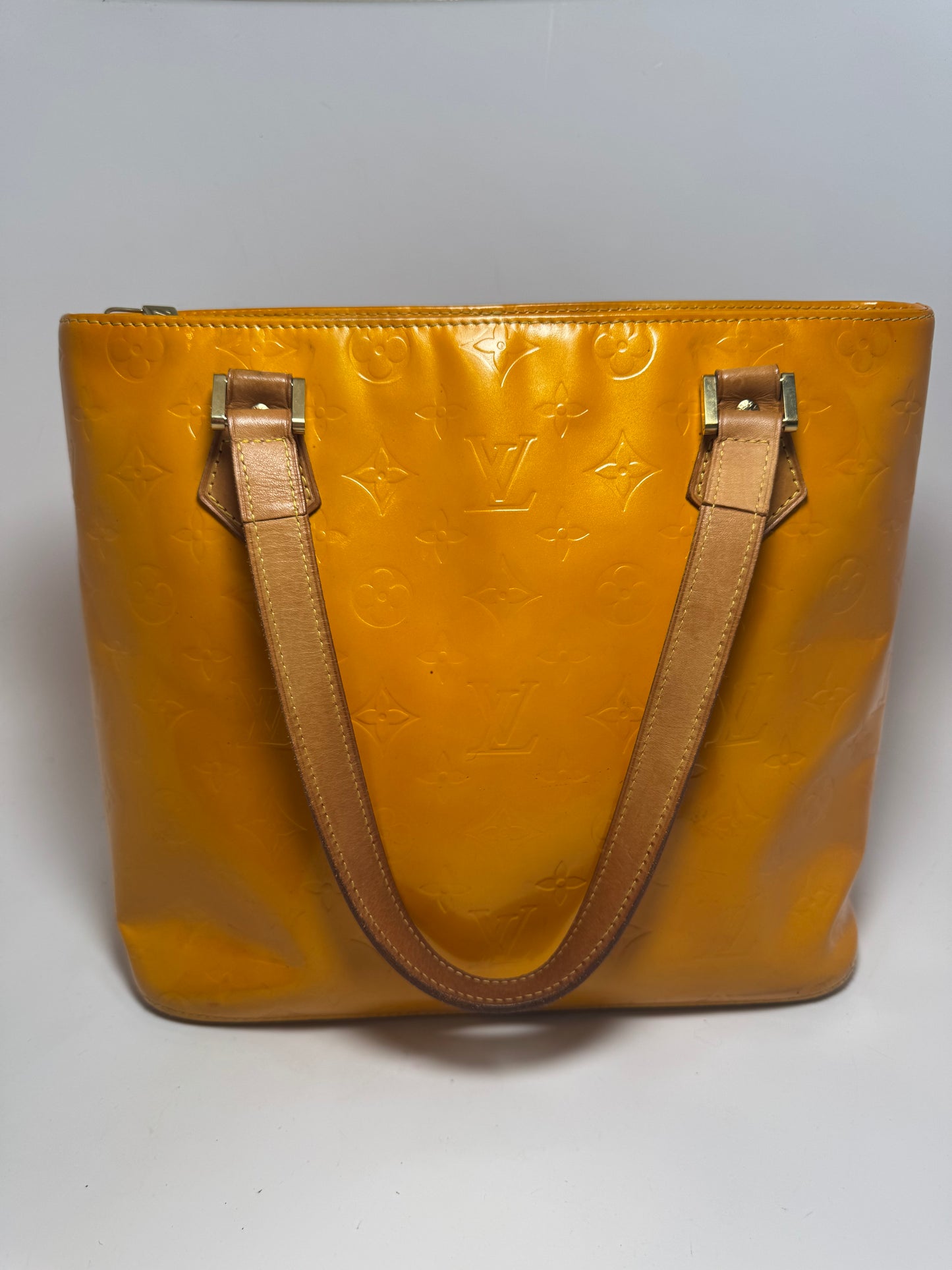 Louis Vuitton Sunset Orange Vernis Monogram Houston Tote