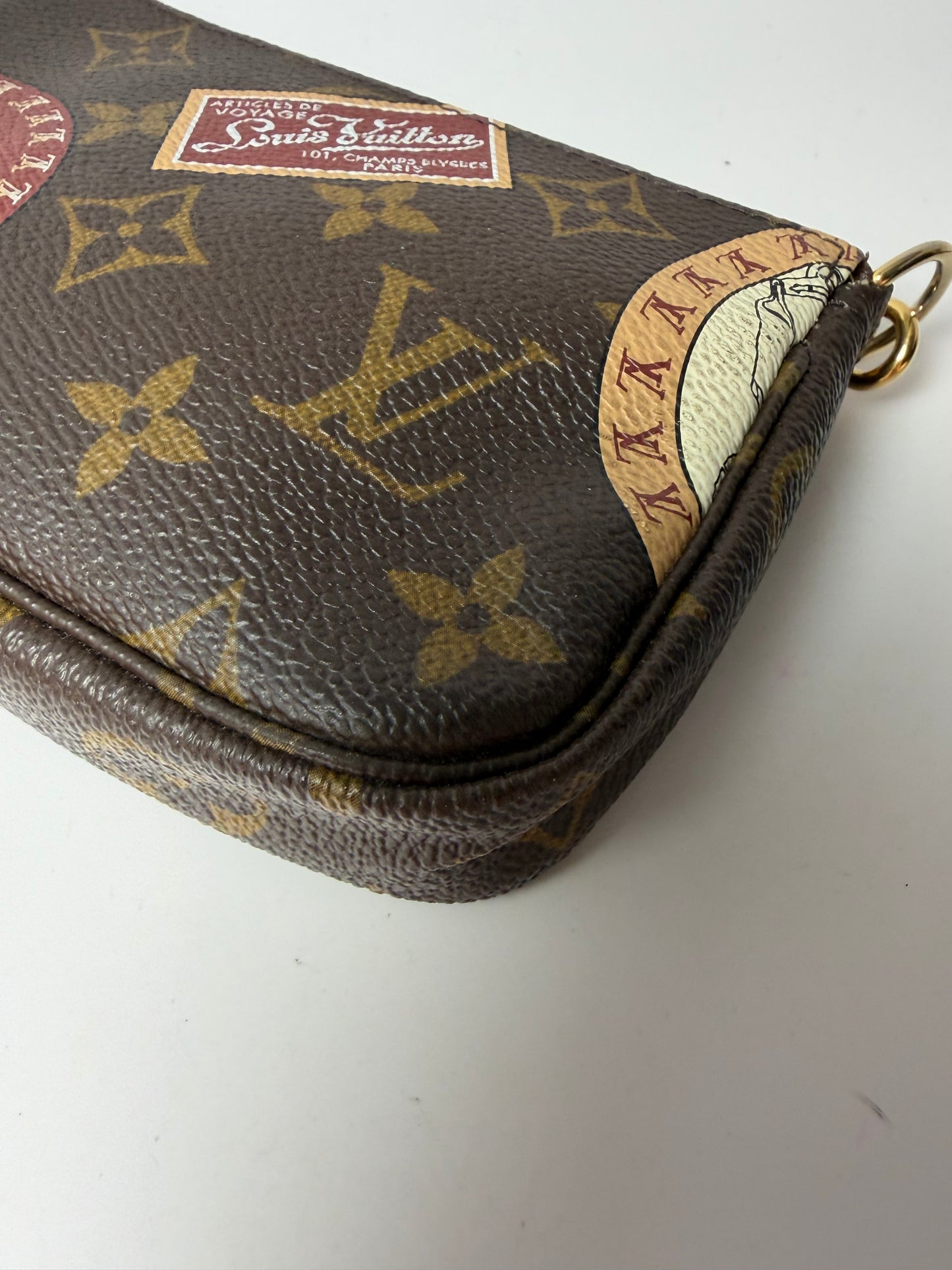 Louis Vuitton Monogram Patches Mini Pochette with Chain & COA