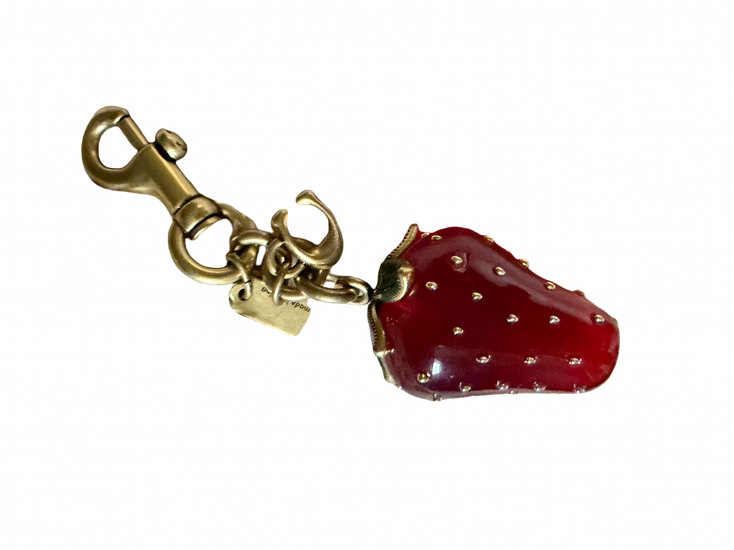 Coach Strawberry Brass Bag Charm