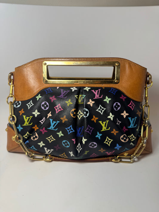 Louis Vuitton Black Multicolor Judy GM Shoulder Bag
