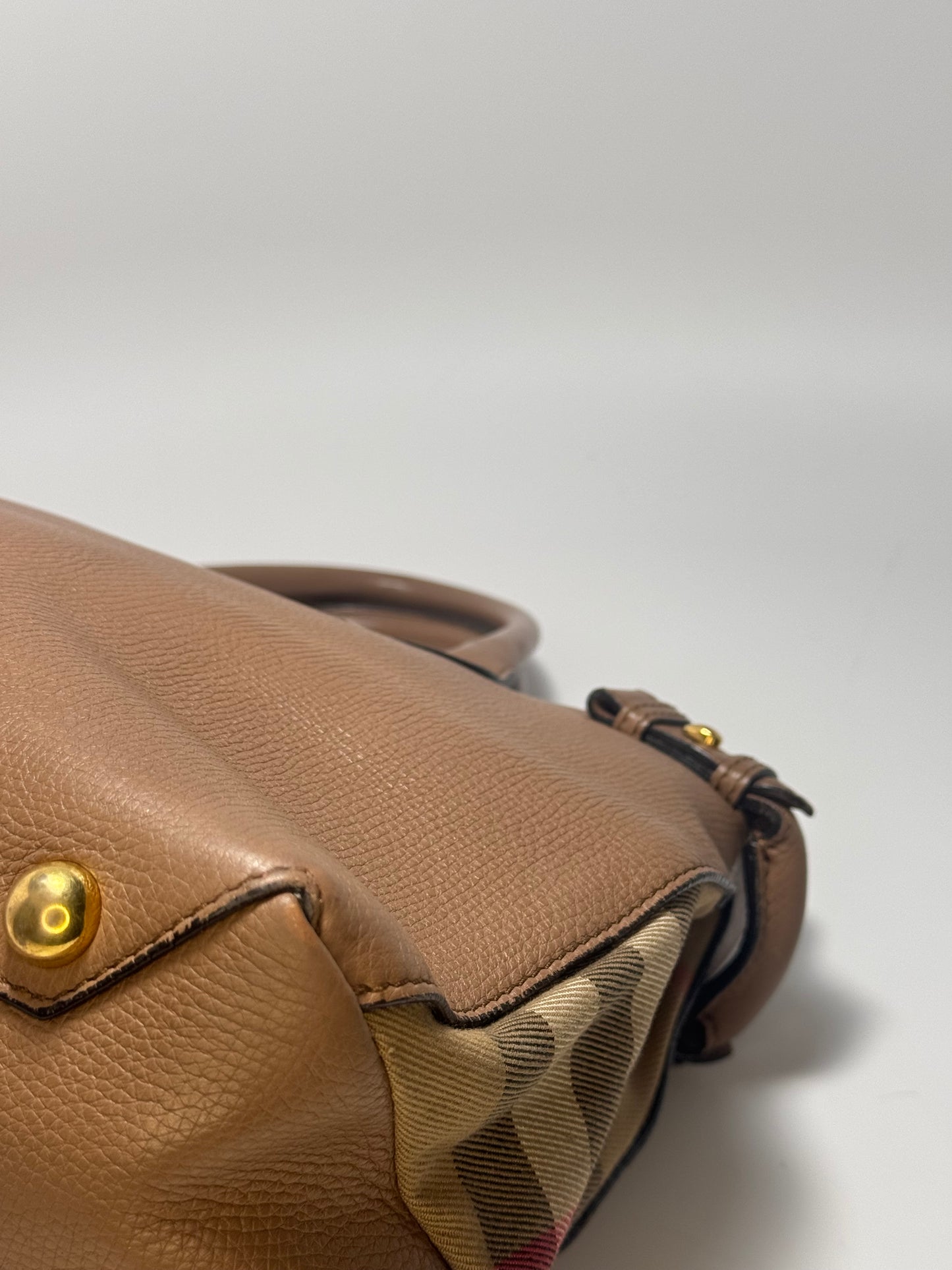 Burberry Banner Medium House Check Tote Bag Beige