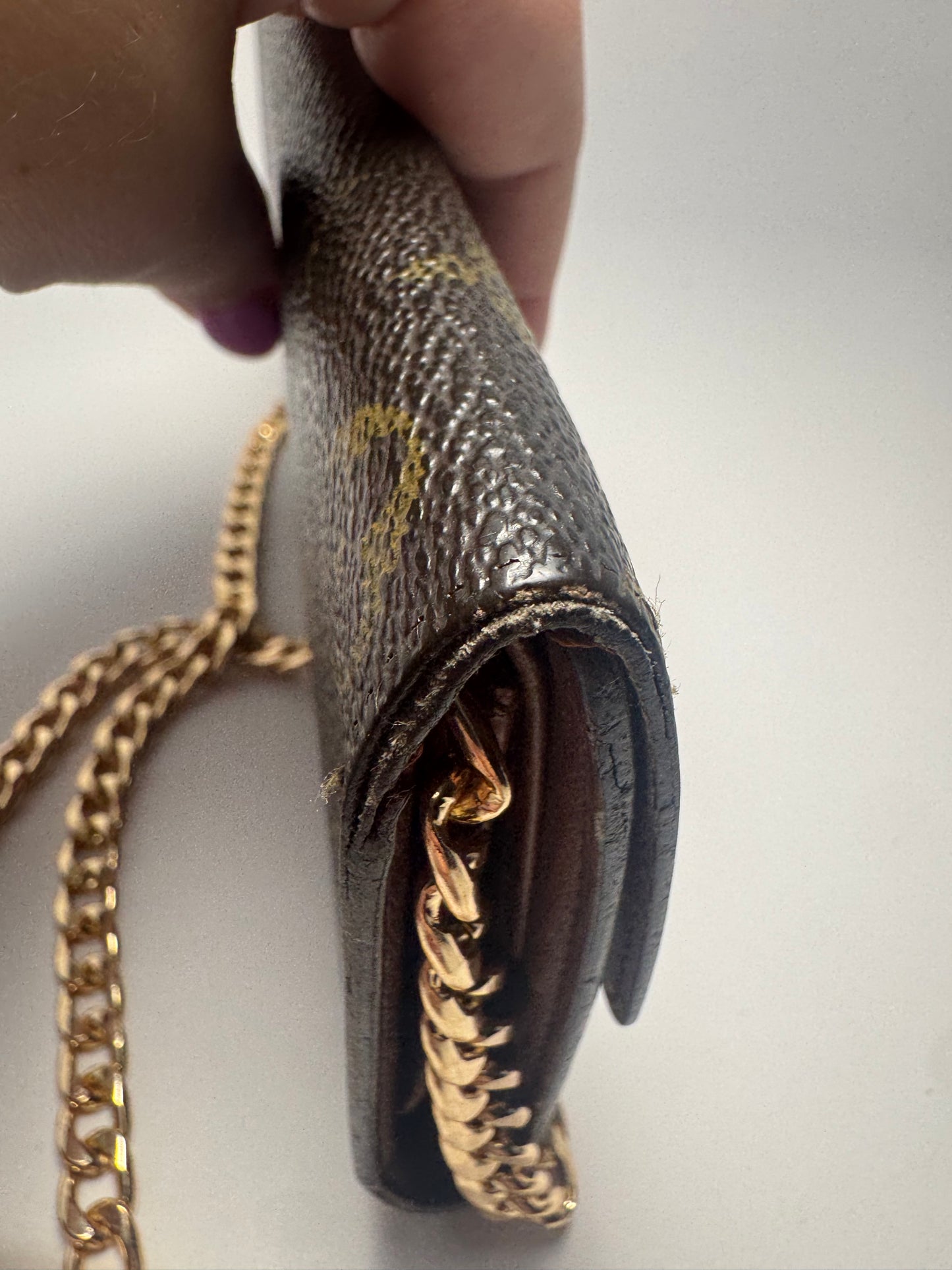 Louis Vuitton Porte Monnaie Tresor Wallet Monogram Wallet on Chain- Made in USA 1995