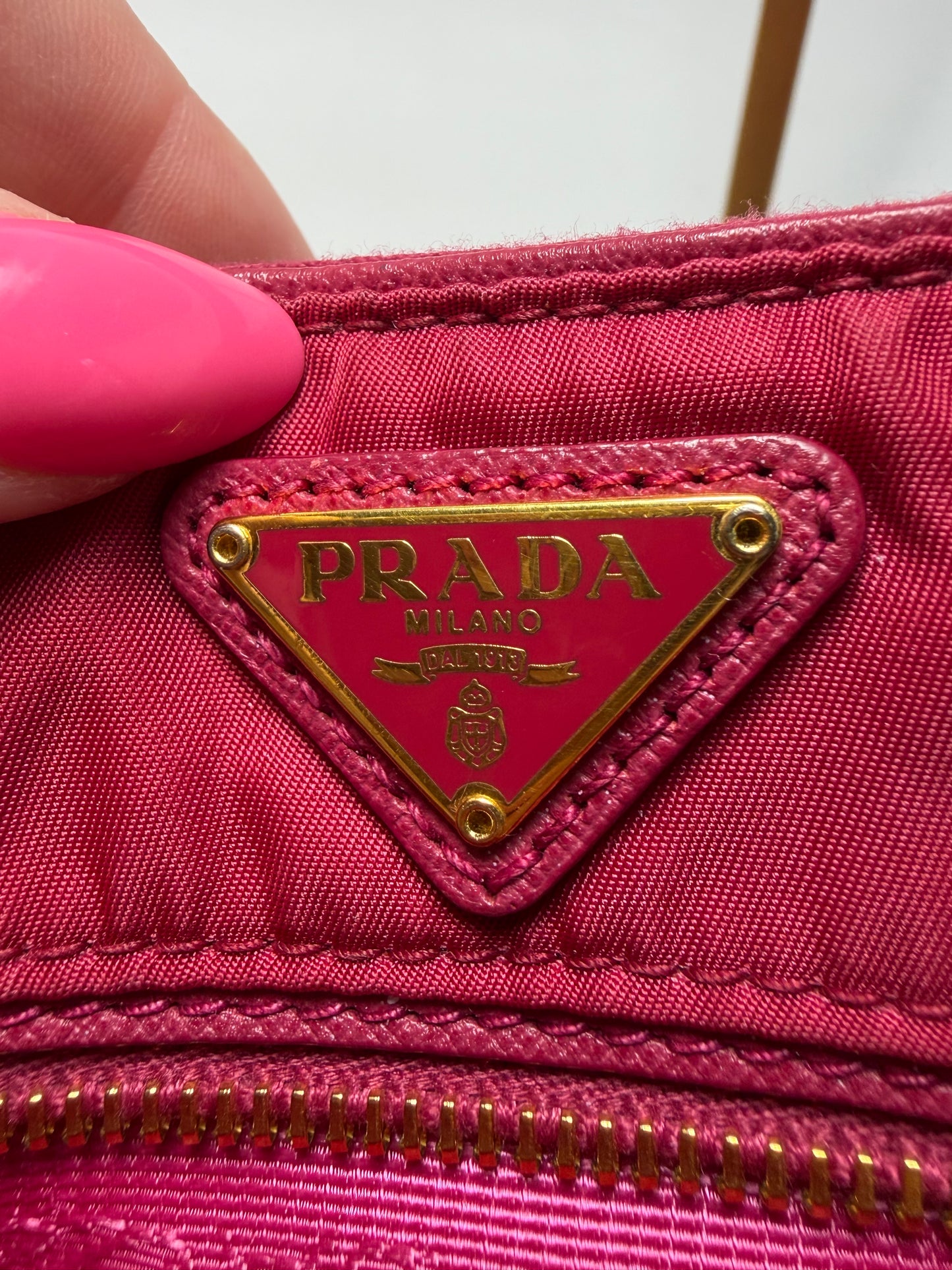 Prada Tessuto Peonia Pink Nylon Shoulder Bag