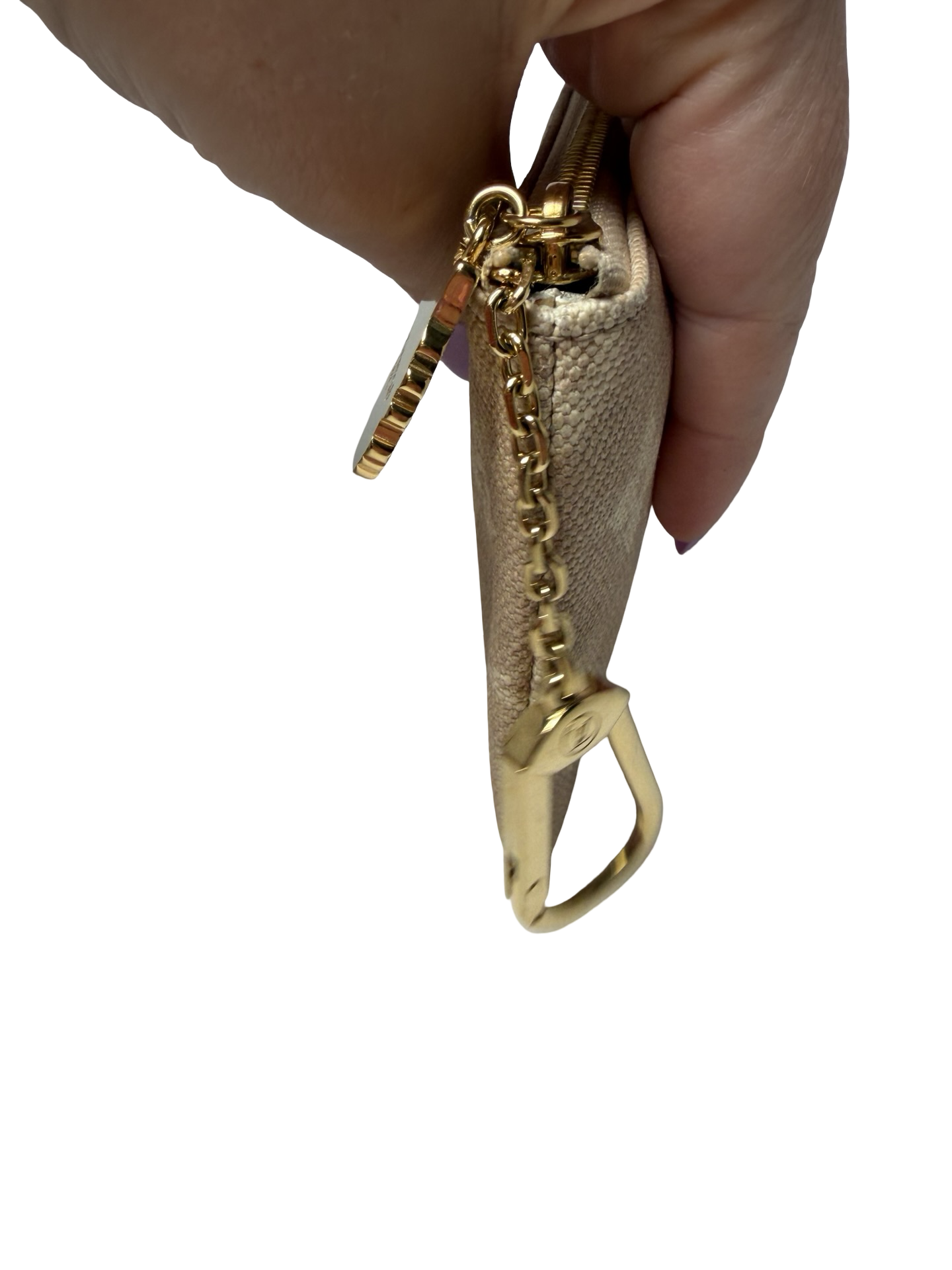 Louis Vuitton x Grace Coddington Meowgram Cat Key Pouch Small Size w/Cat motif zipper & design interior