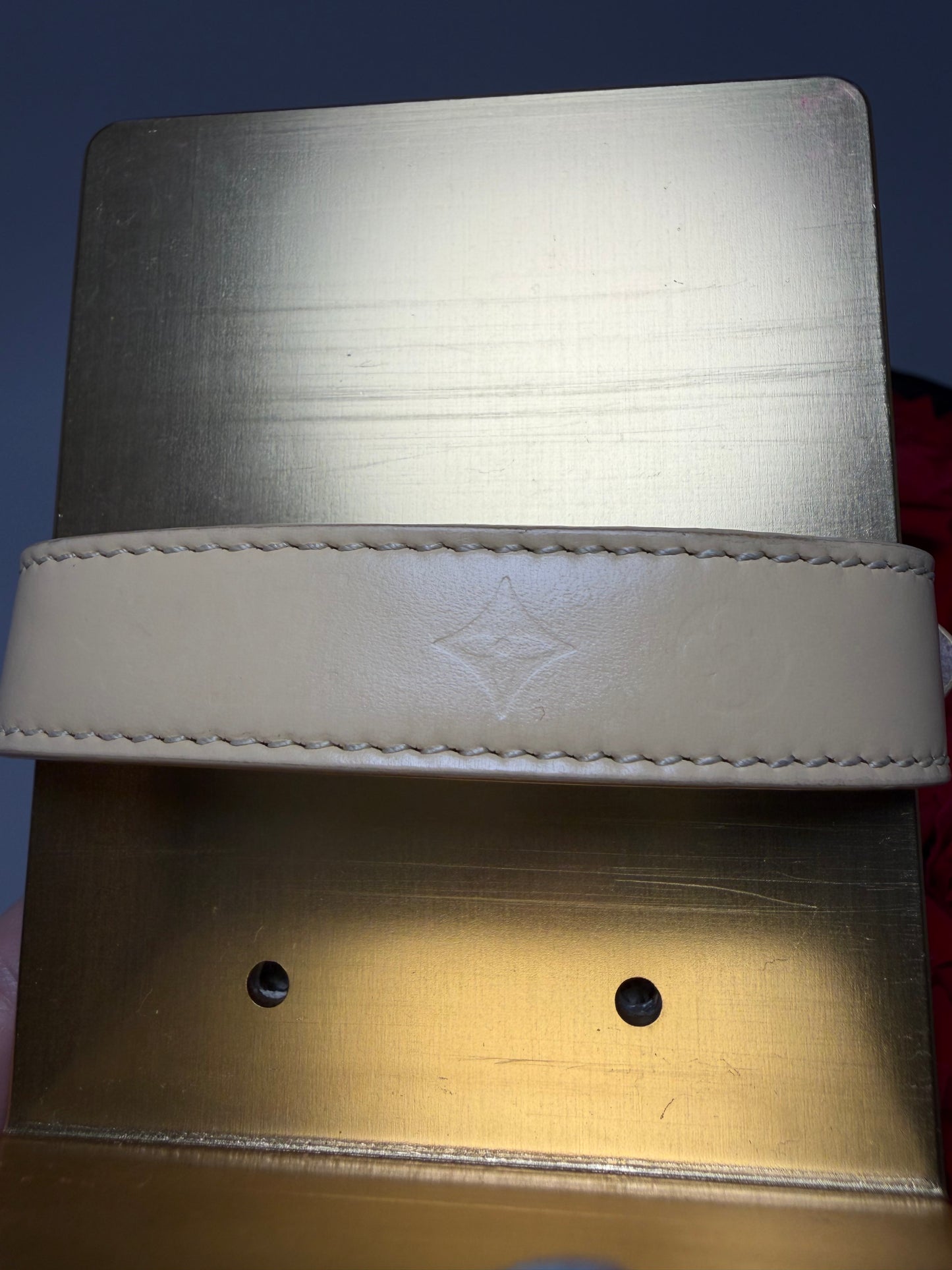 Louis Vuitton Good Luck Bracelet in Beige Leather w/Dust Bag