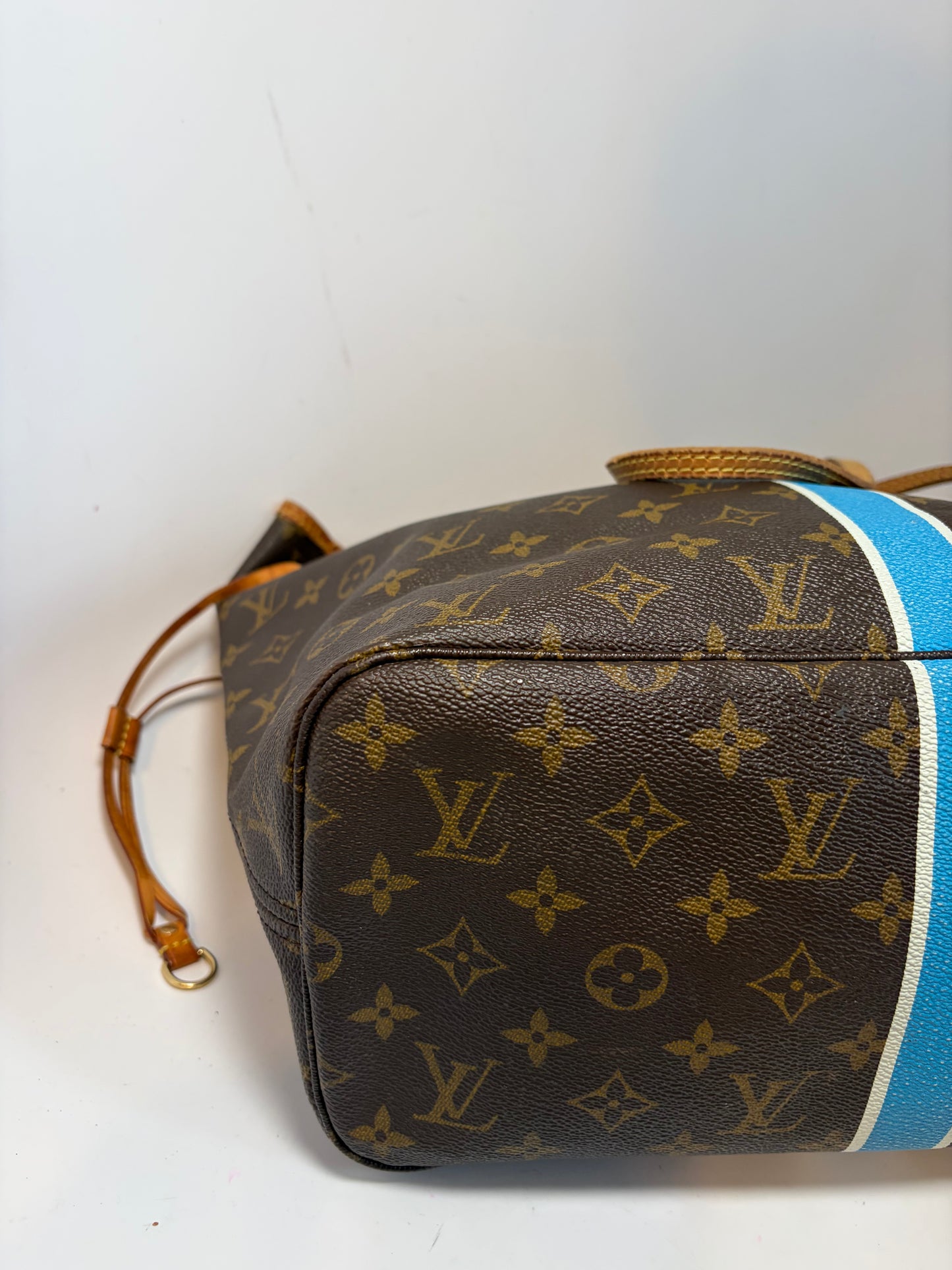 Louis Vuitton Neverfull MM Tote– My Heritage Monogram Custom Stripe & Initials Comes with Legit App COA