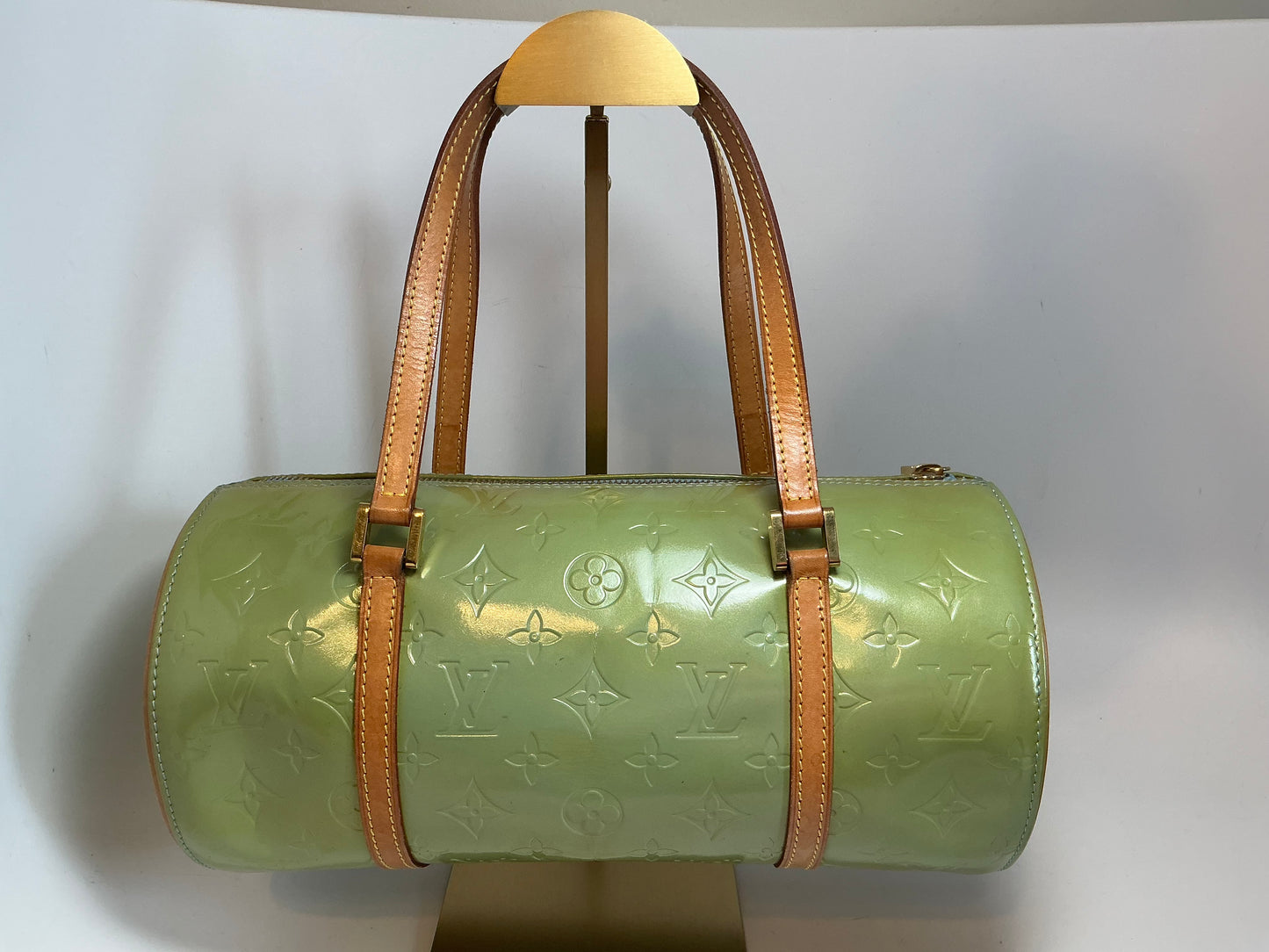 Louis Vuitton Vernis Green Monogram Papillon Bedford Bag w/Vachetta Leather