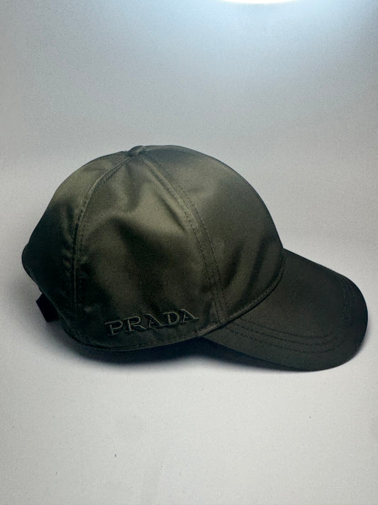 Prada Re-Nylon Baseball Cap - Military Green (Size M)