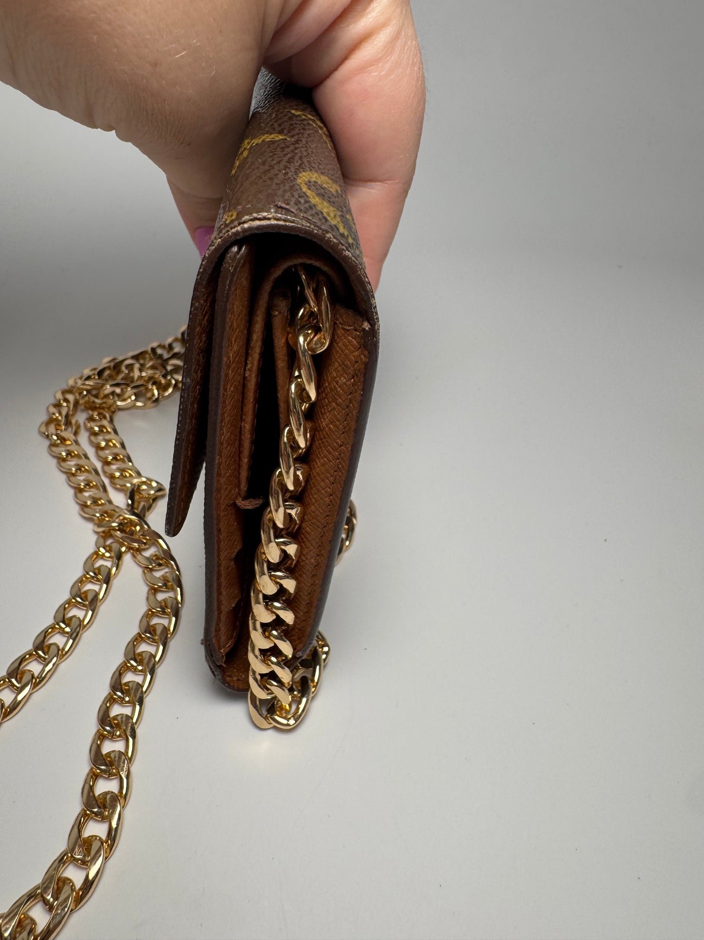 Louis Vuitton Trifold Monogram Wallet on Chain- July 1998