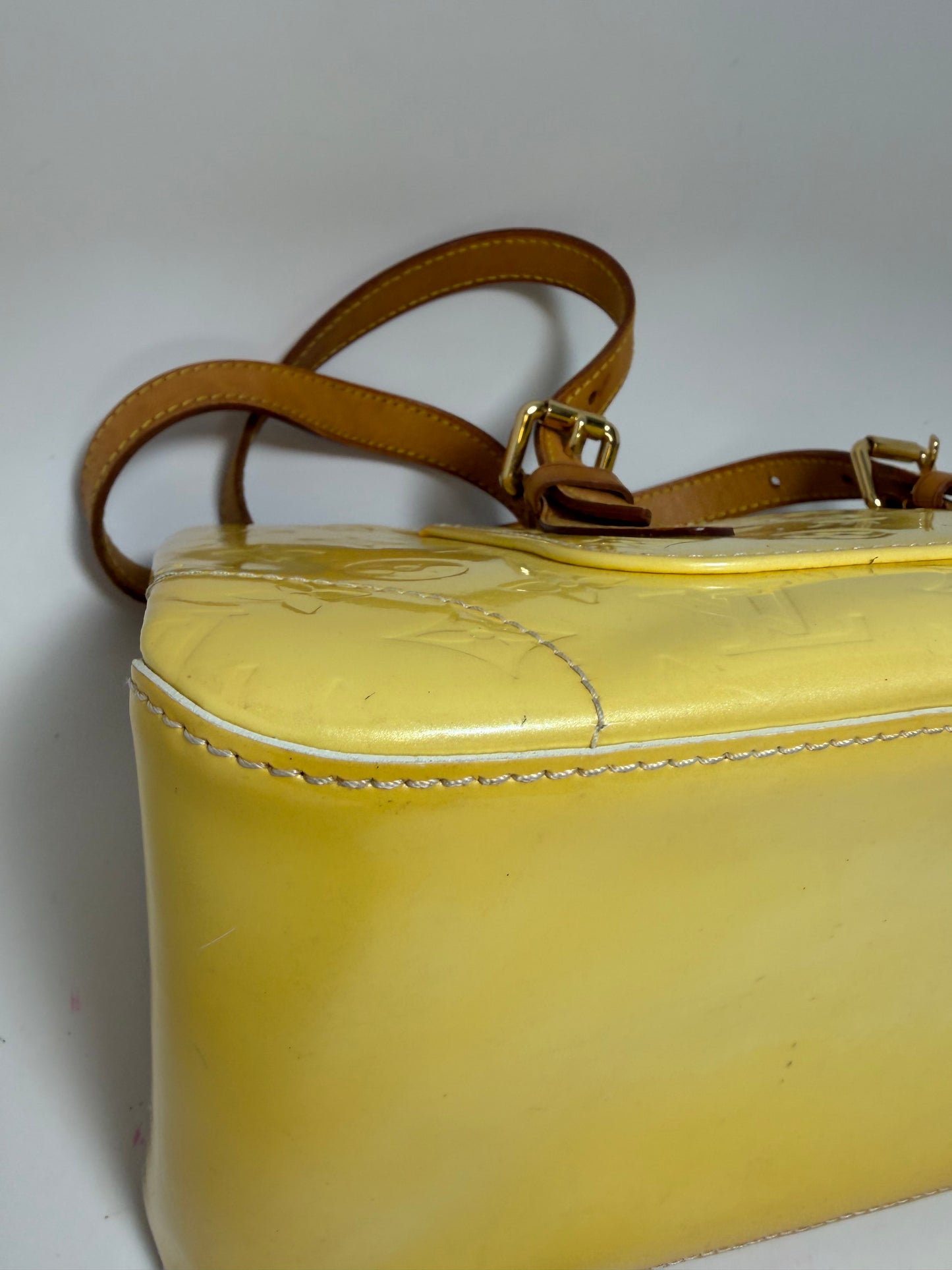 Louis Vuitton Rosewood Avenue Yellow Vernis Leather Shoulder Bag