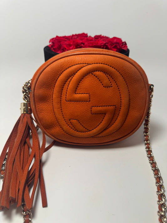 Gucci Vitello Mini Nubuck SoHo Burnt Orange Crossbody/Shoulder Bag