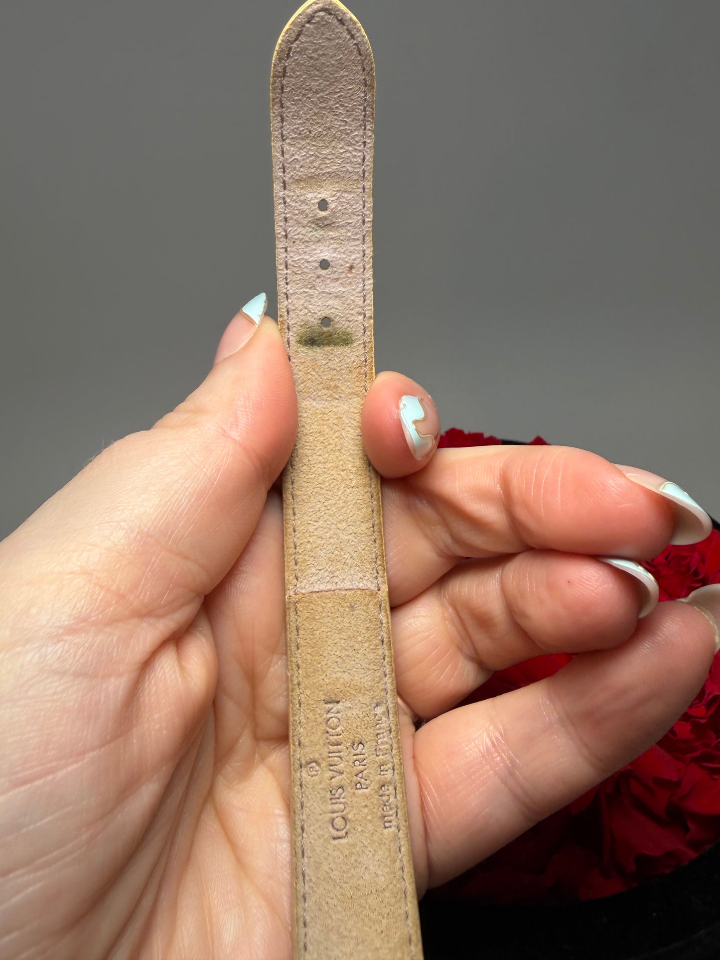 Louis Vuitton Good Luck Bracelet in Beige Leather w/Dust Bag