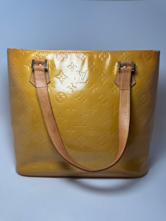 Louis Vuitton Houston Tote Sunset Gold Vernis Leather Monogram