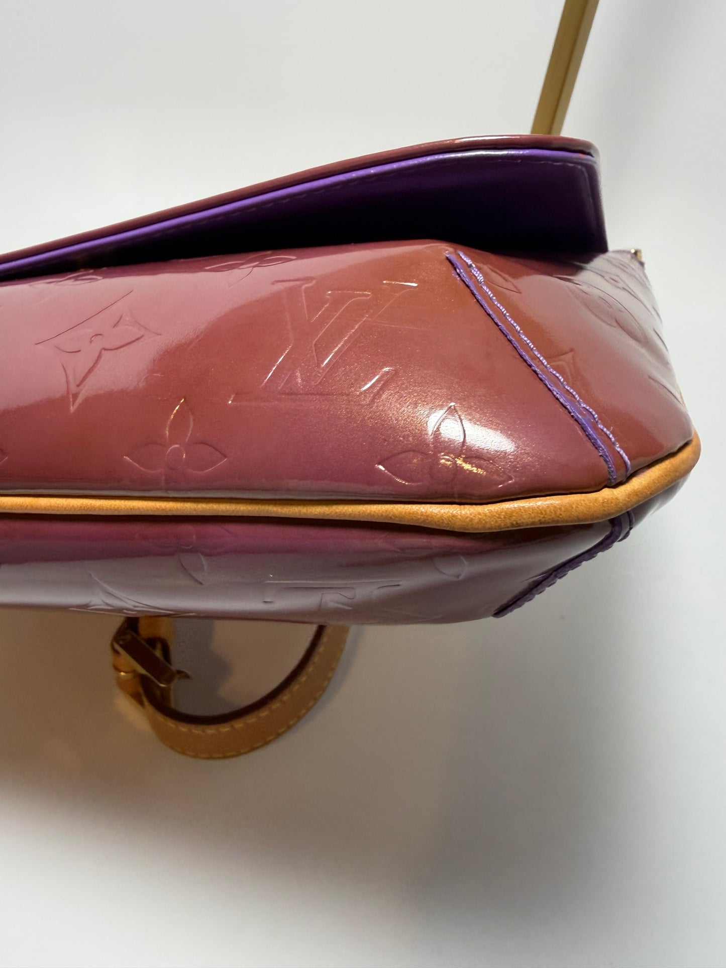 Louis Vuitton Thompson Street Purple Vernis Leather Monogram Shoulder Bag with Purple leather interior