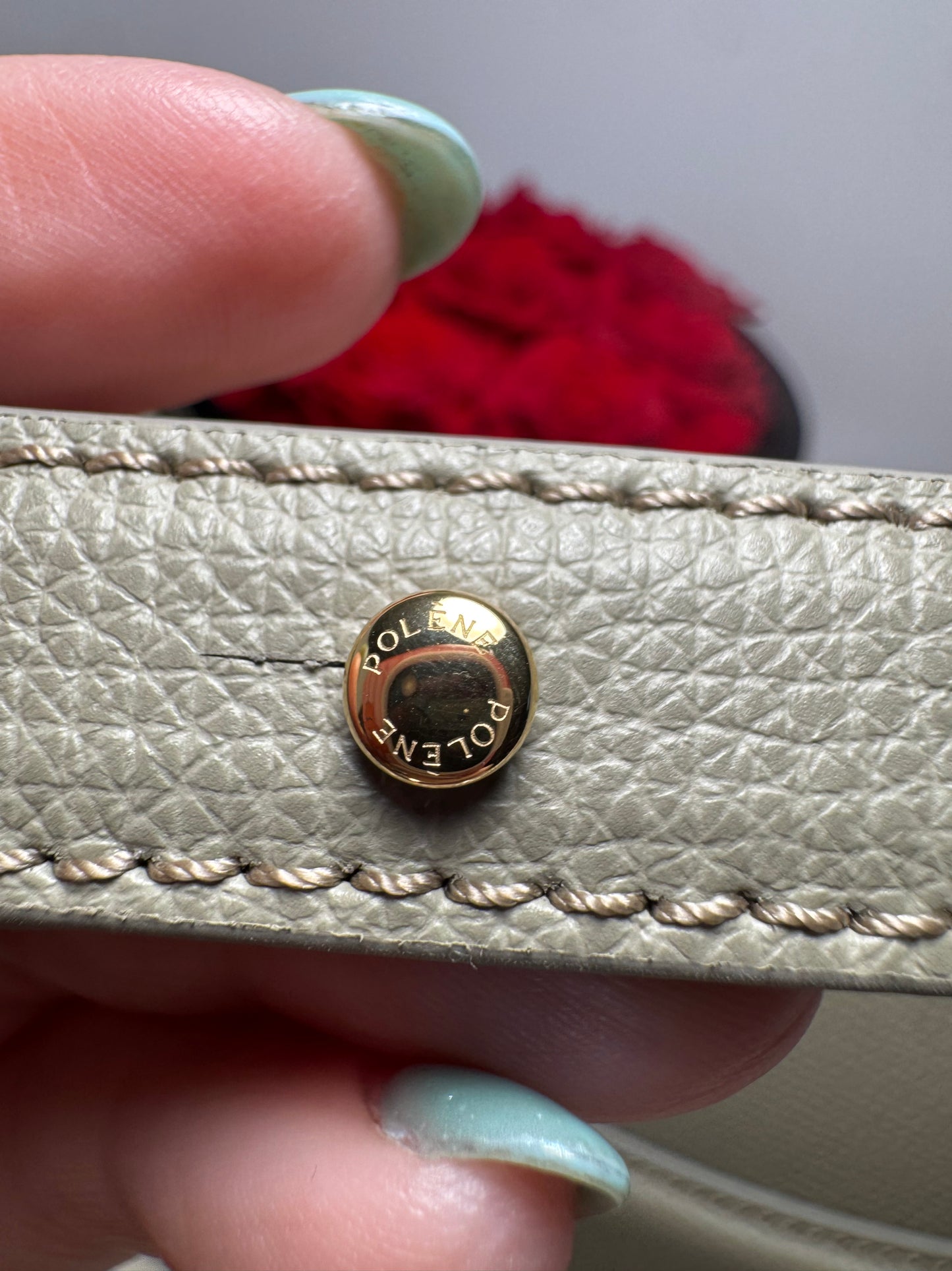 Polène Numero Dix Textured Taupe Crossbody/Shoulder Bag