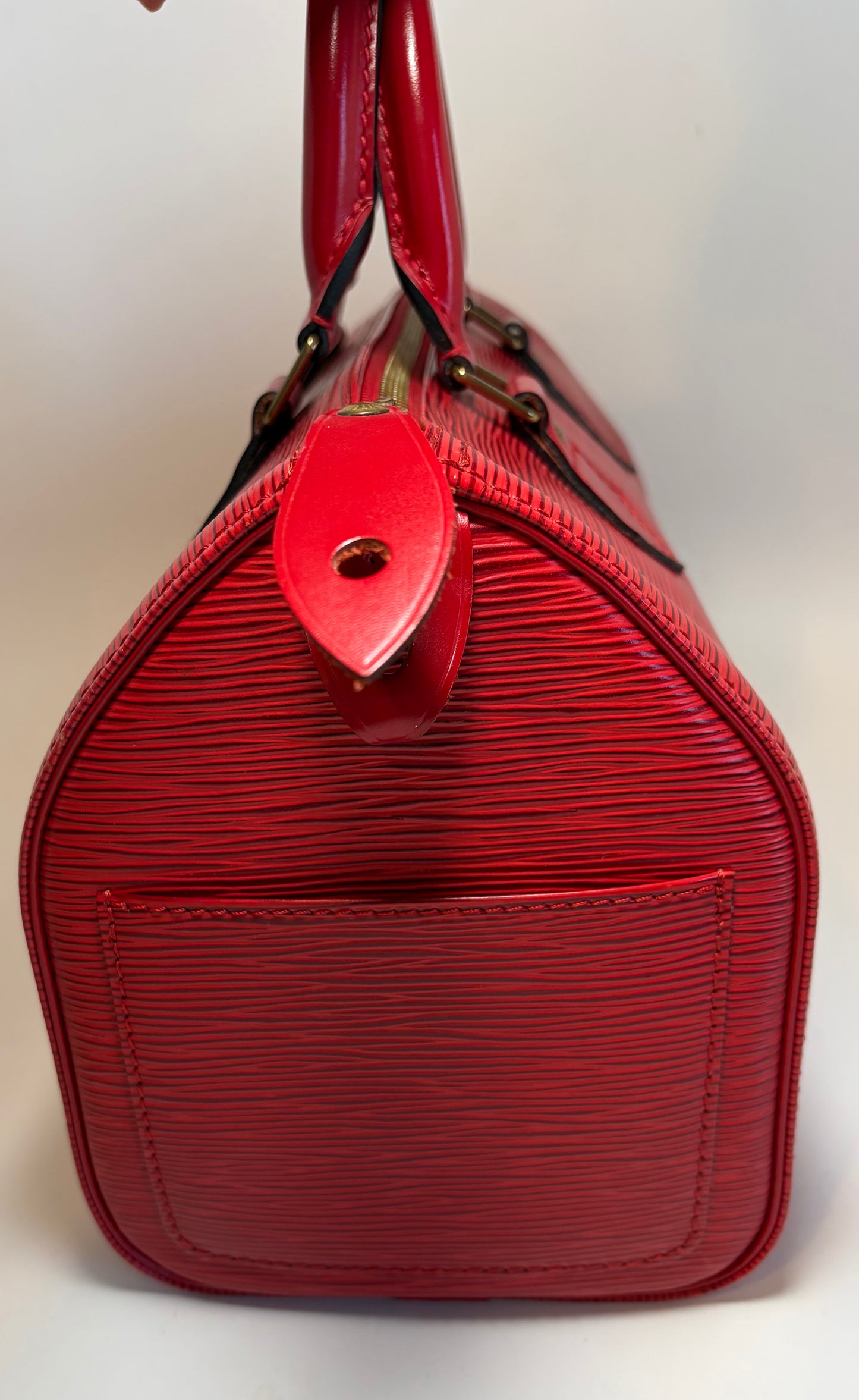 Louis Vuitton Speedy 25 Red Epi Leather, Made in France June 1994