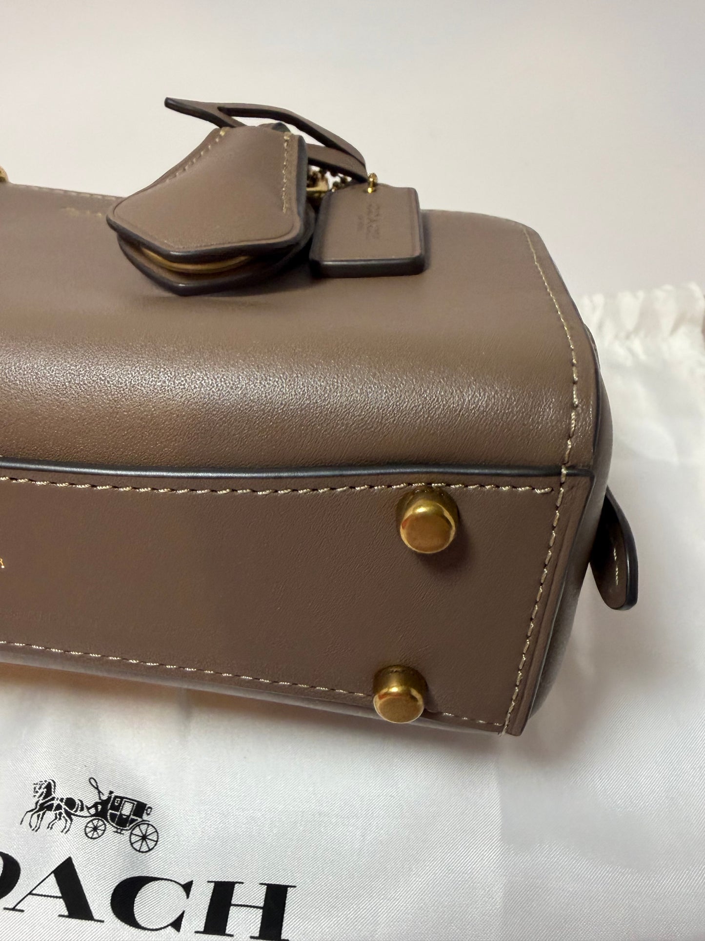 Coach Bowery 22 Satchel in Dark Stone NWT