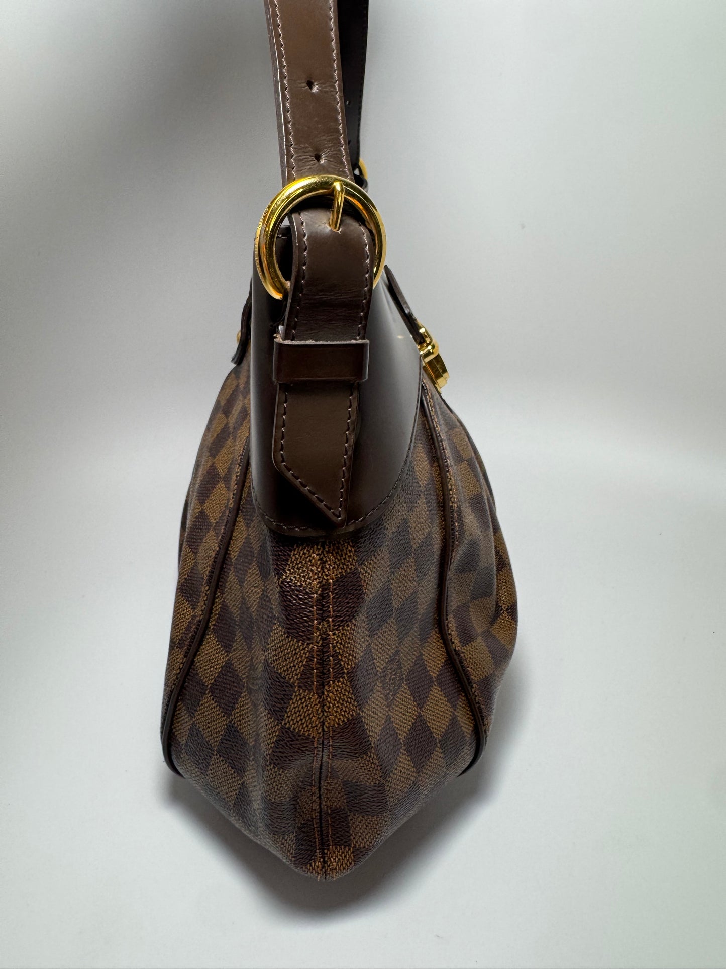 Louis Vuitton Sistina MM Damier Ebene Pleated Shoulder Bag