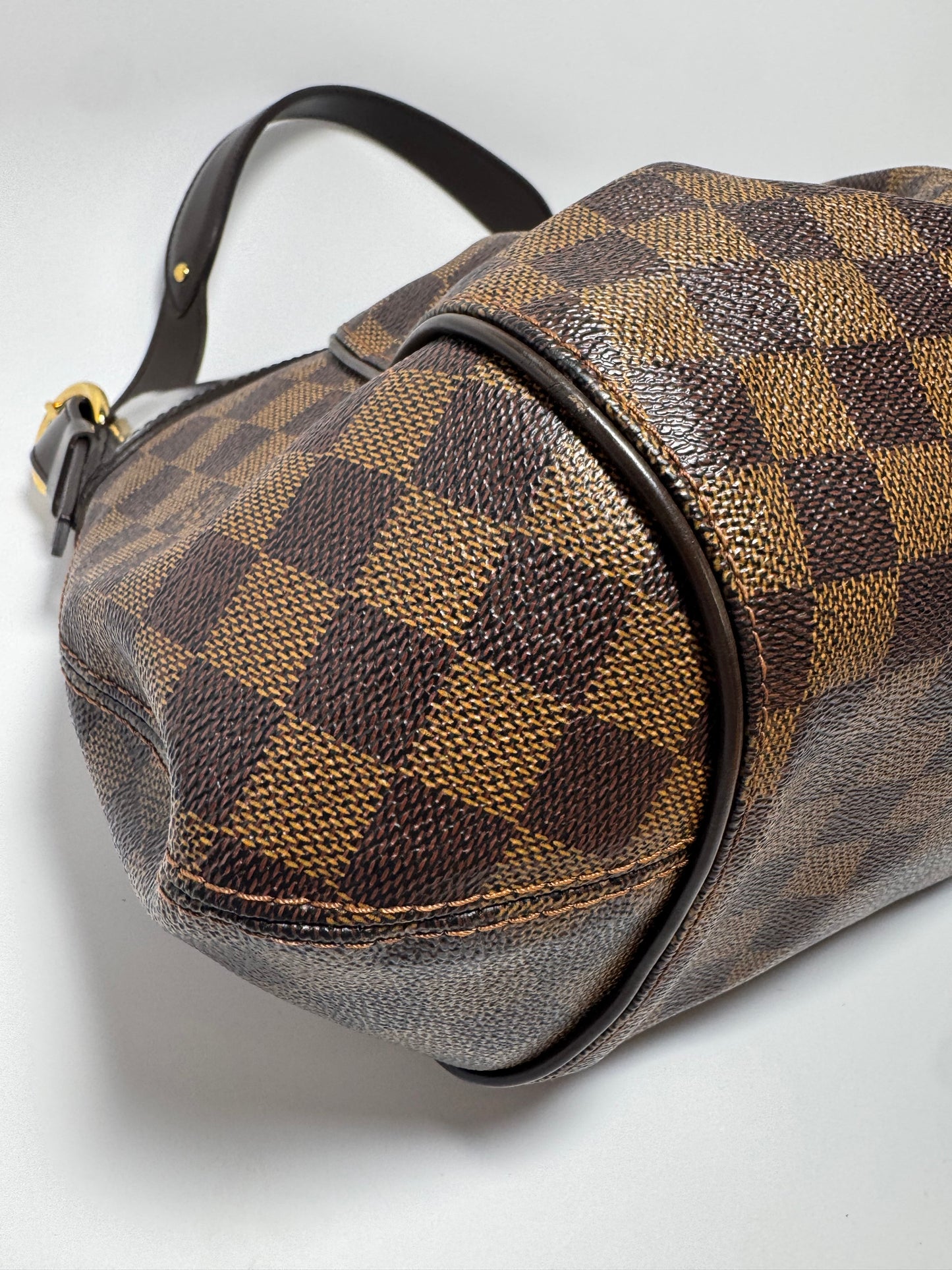 Louis Vuitton Sistina MM Damier Ebene Pleated Shoulder Bag