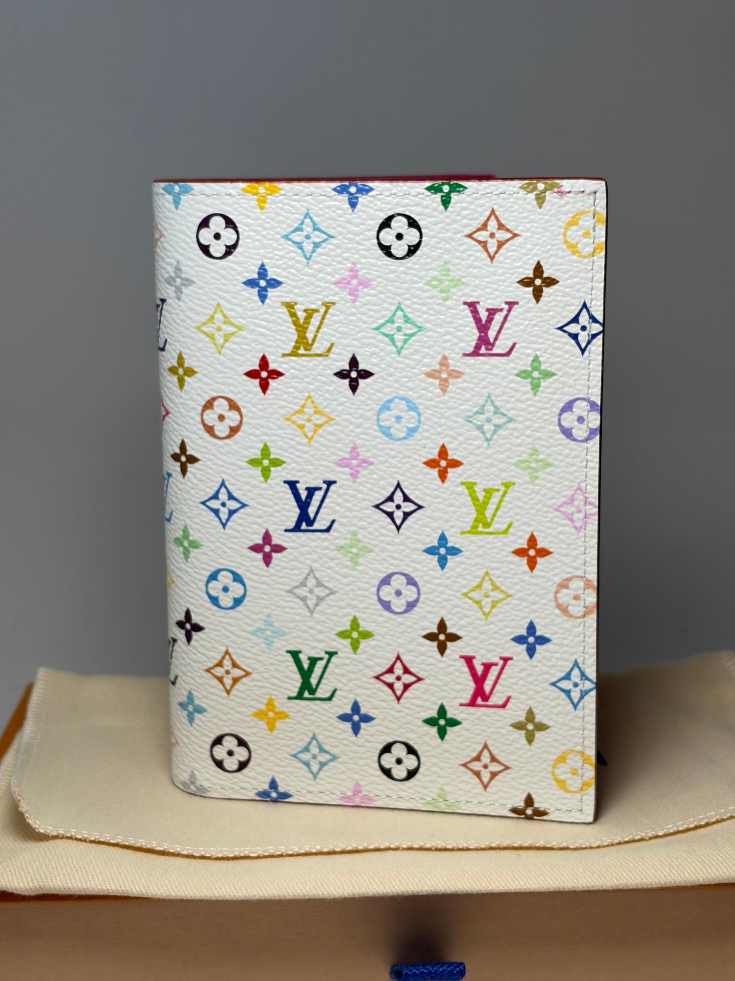 Louis Vuitton LV x TM Passport Cover White Multicolor w/Hot Pink Interior, Made in France NWT