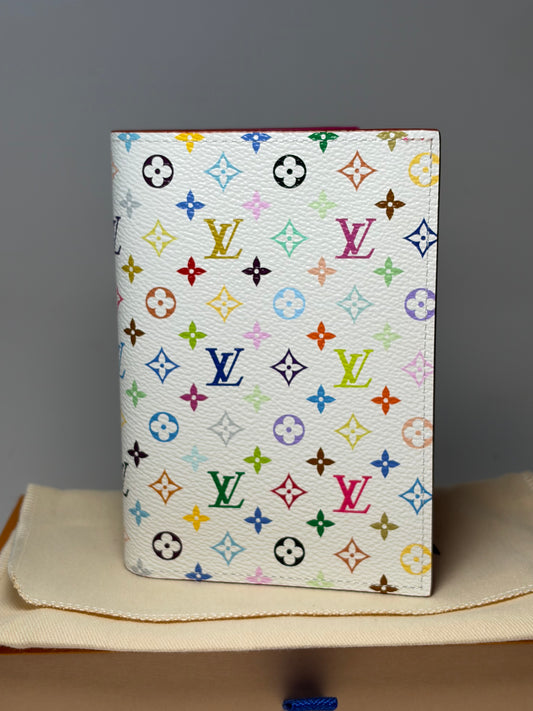 Louis Vuitton LV x TM Passport Cover White Multicolor w/Hot Pink Interior, Made in France NWT