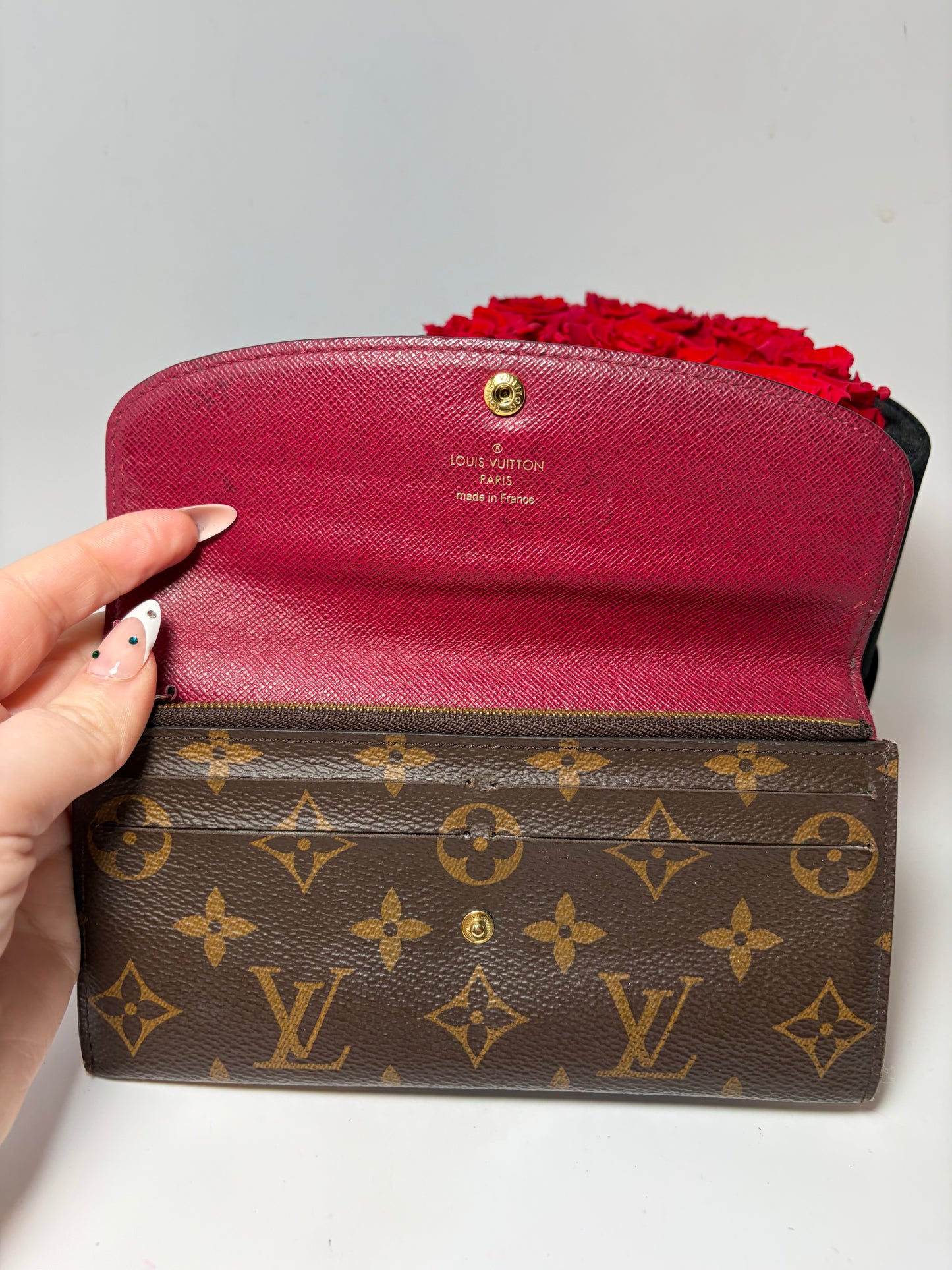 Louis Vuitton Emilie Raspberry Red Monogram Wallet