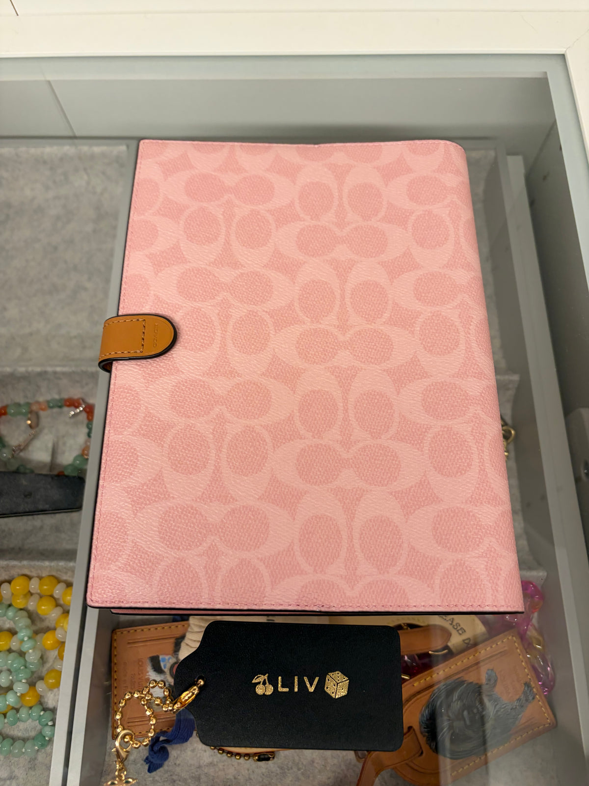 Coach Powder Pink Notebook Signature Print