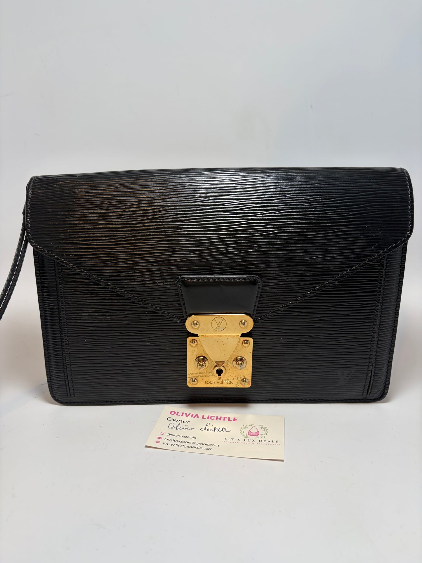 Louis Vuitton Pochette Sellier Draggone Clutch/Wristlet Black Epi Leather