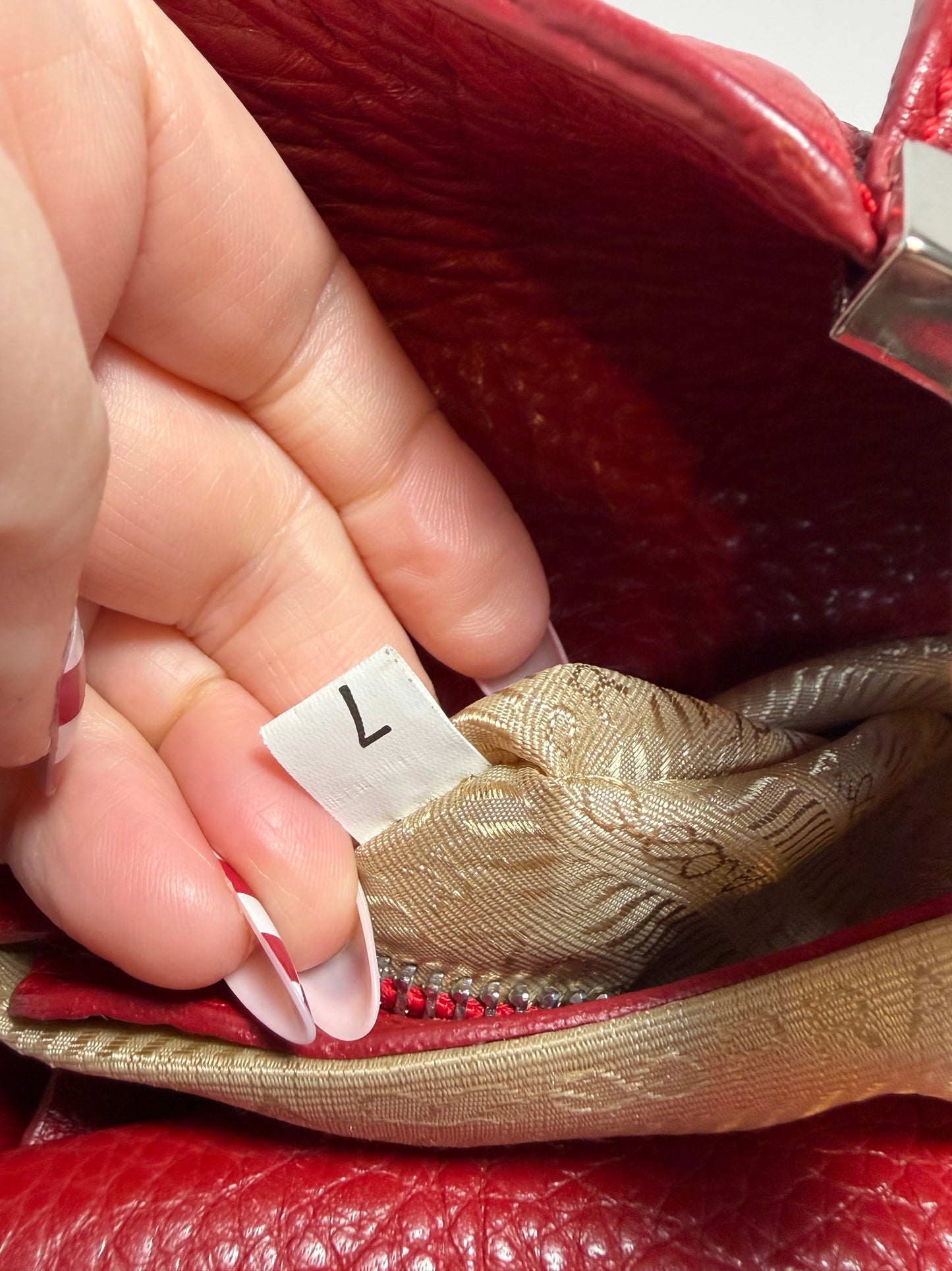 Prada Vitello Easy Rosso Red Leather East West Shoulder Bag