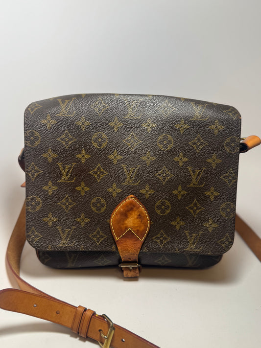 Louis Vuitton Cartouchière GM Monogram Crossbody (Vintage) Fair Condition