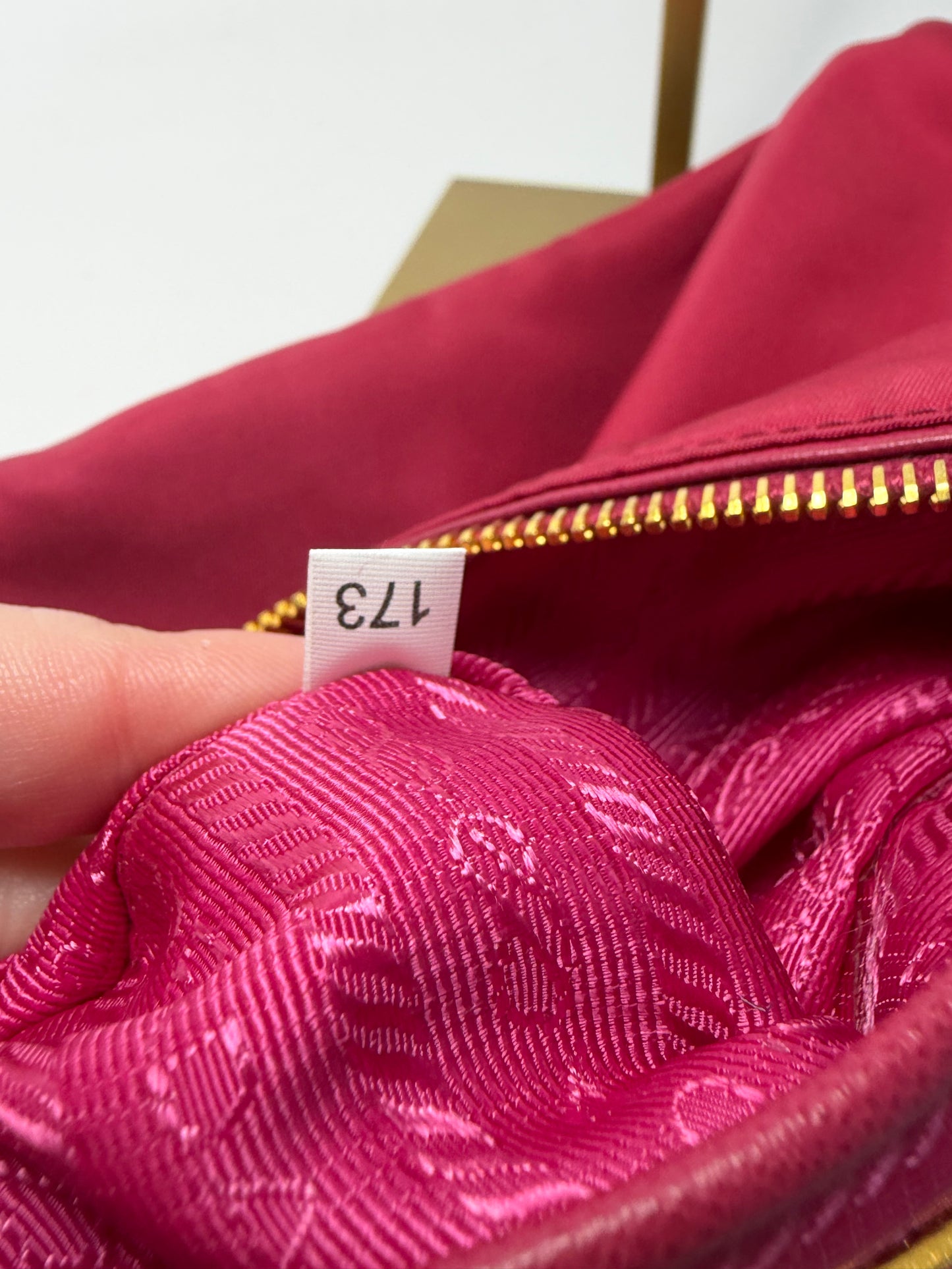 Prada Tessuto Peonia Pink Nylon Shoulder Bag