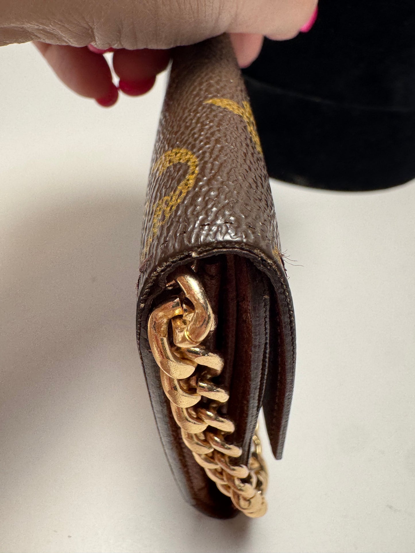 Louis Vuitton Sarah Trifold Monogram Wallet on Chain