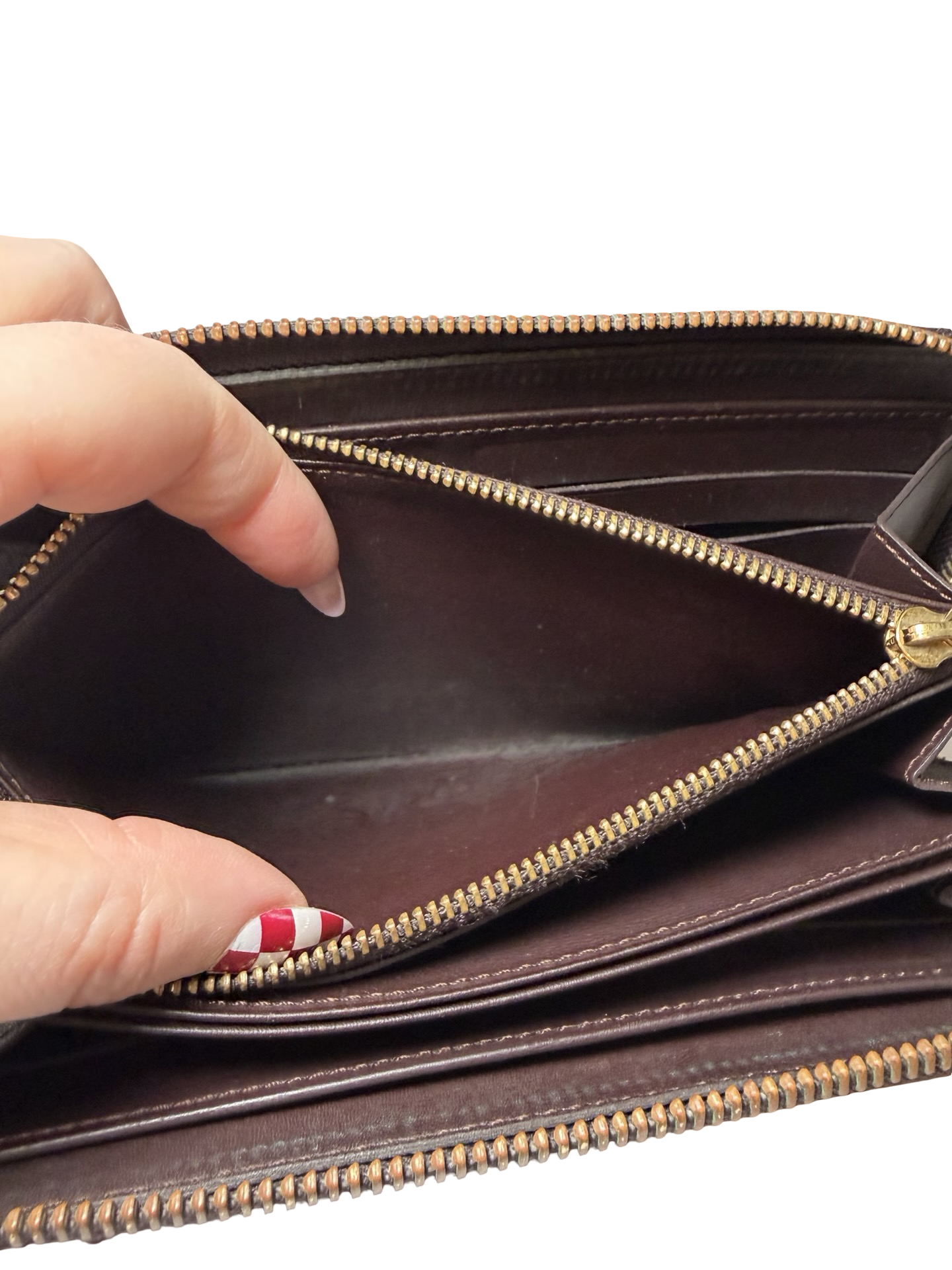 Louis Vuitton Plum Vernis Leather Zippy Wallet